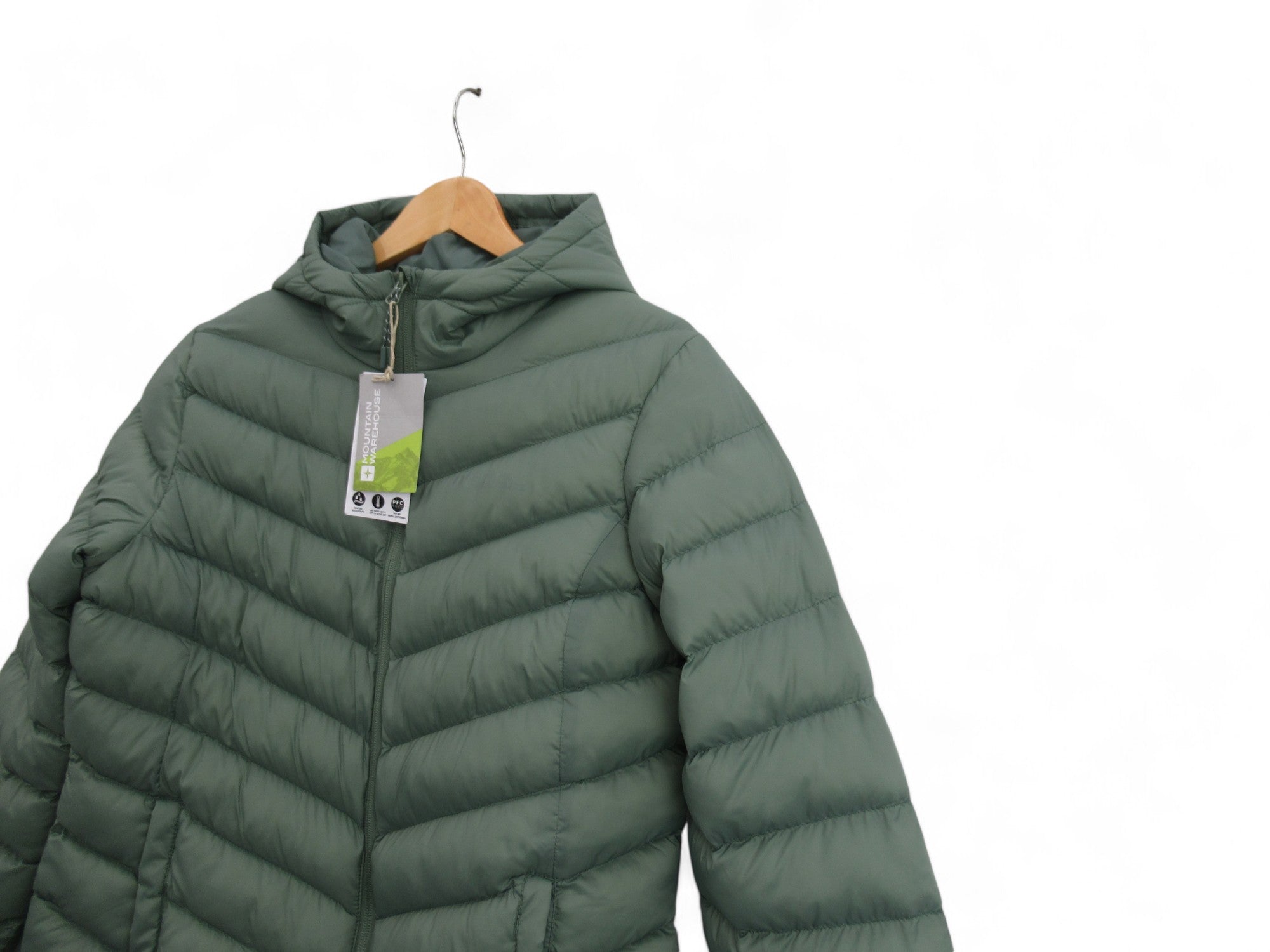 Side image for Mountain Warehouse UK 10 Green Padded Coat Womenswear | Preloved