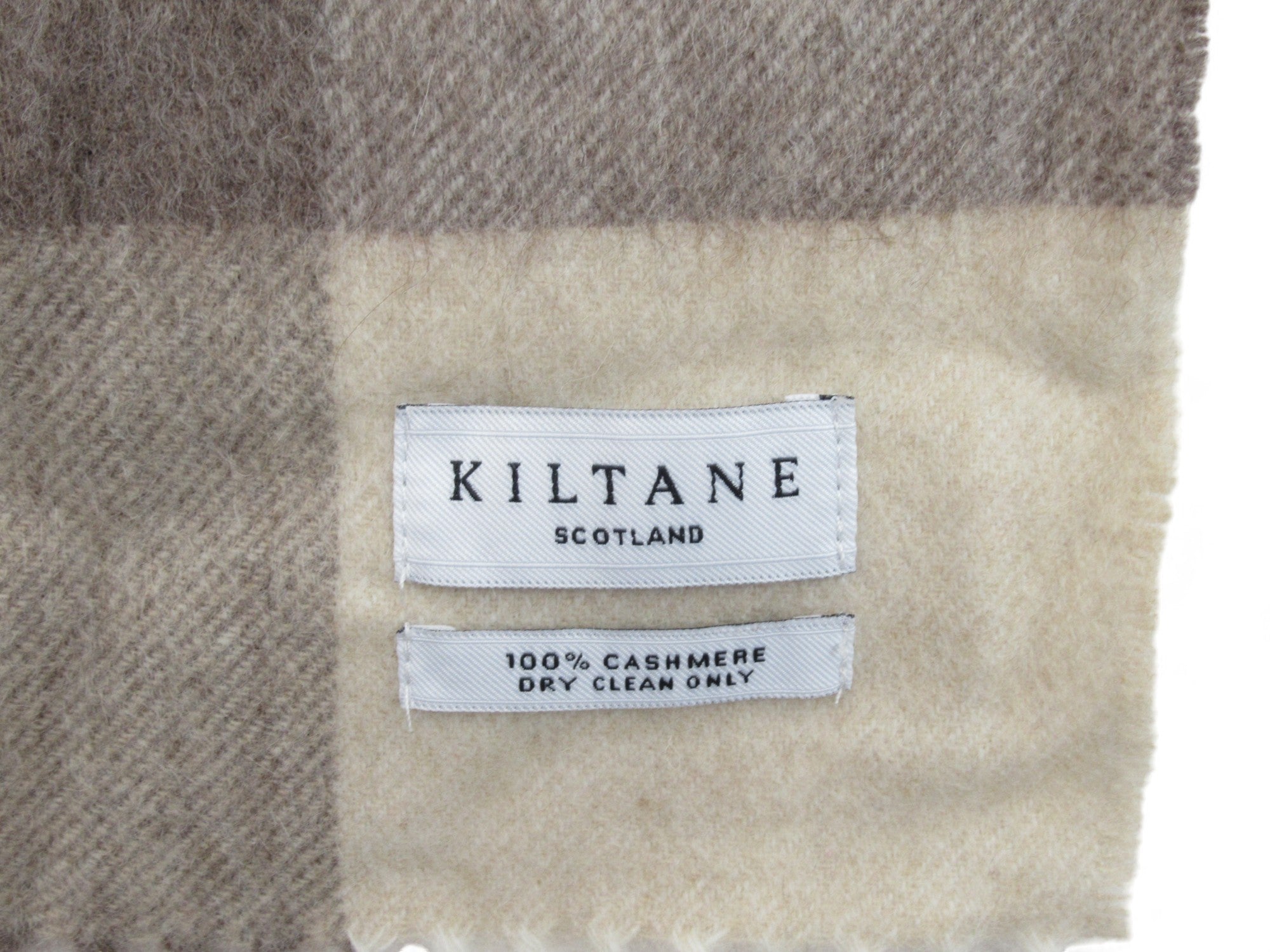 Brand label image for Kiltane Scotland Beige Check Cashmere Scarf Menswear | Preloved 