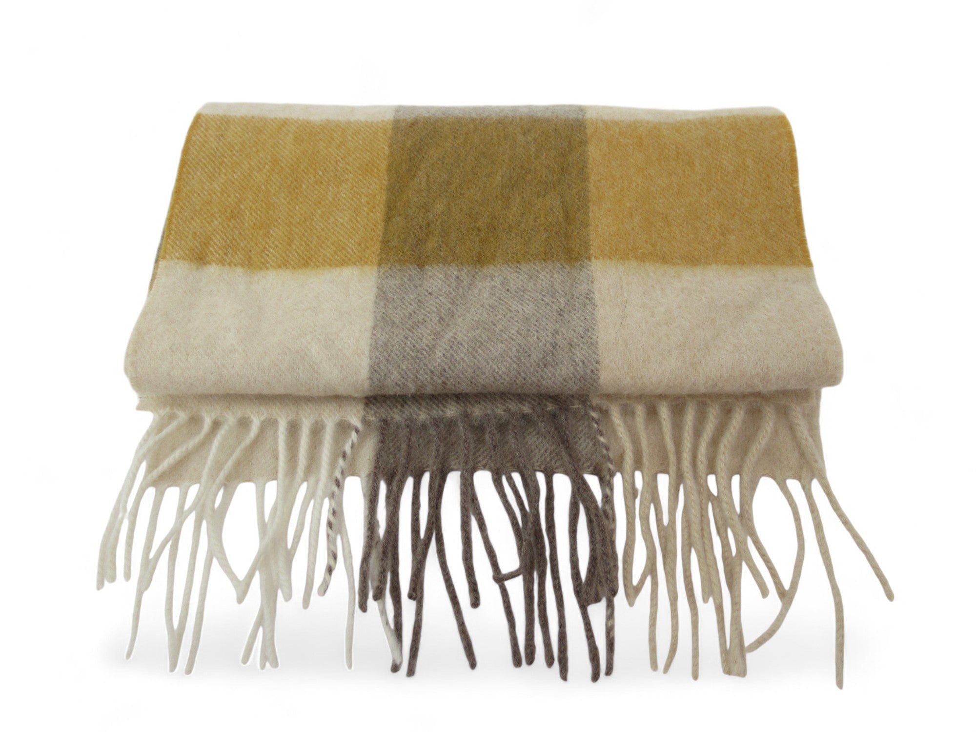 Folded image for Kiltane Scotland Beige Check Cashmere Scarf Menswear | Preloved 