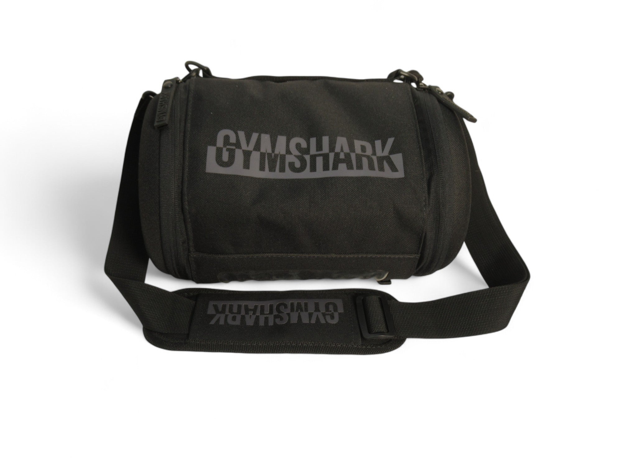 Front image for Gymshark Black Crossbody Mini Barrel Bag Menswear | Preloved 