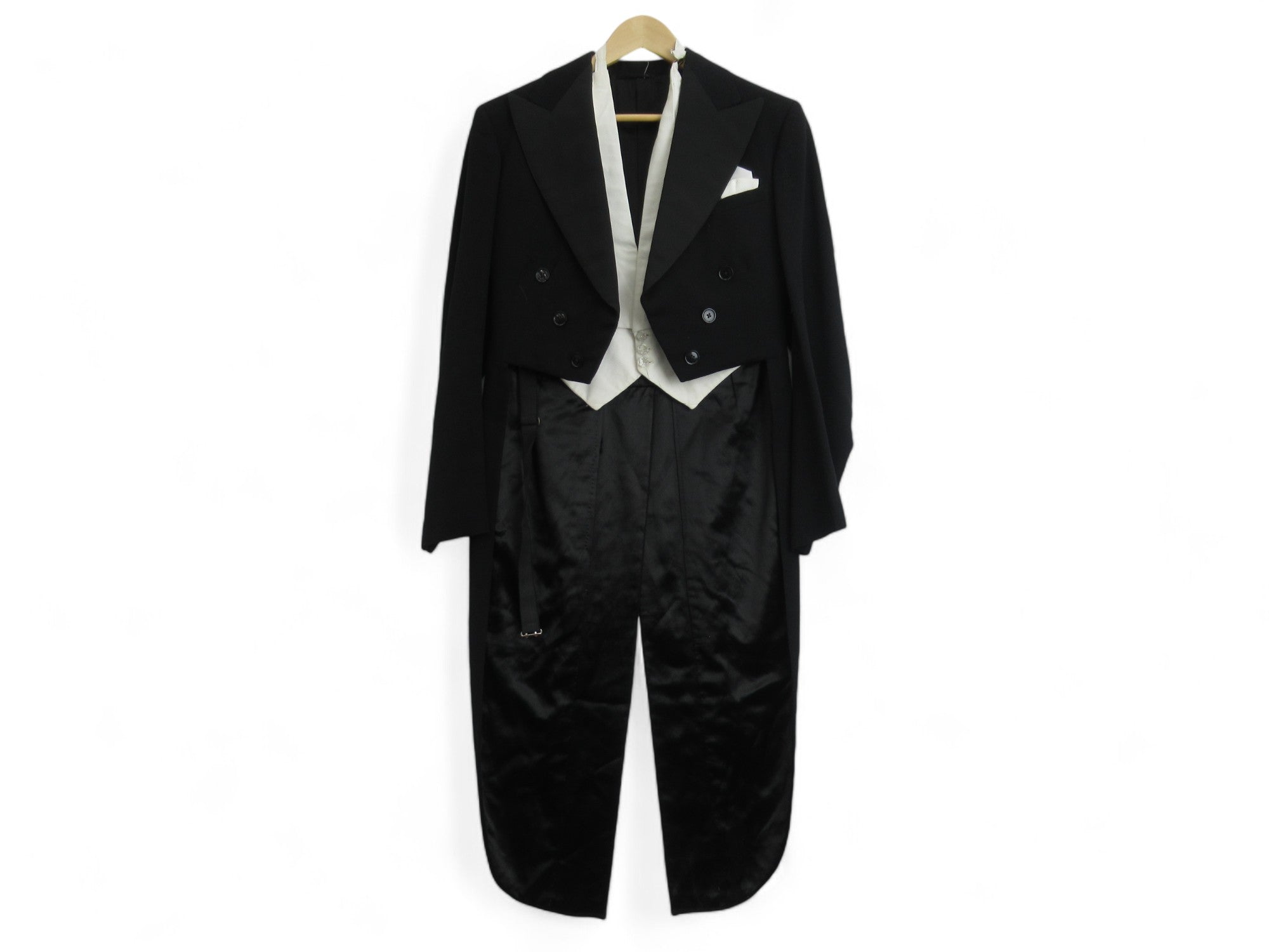 Front image for Dinner Dress Suit Tails 32" Black Menswear Formal Occasion | Preloved 