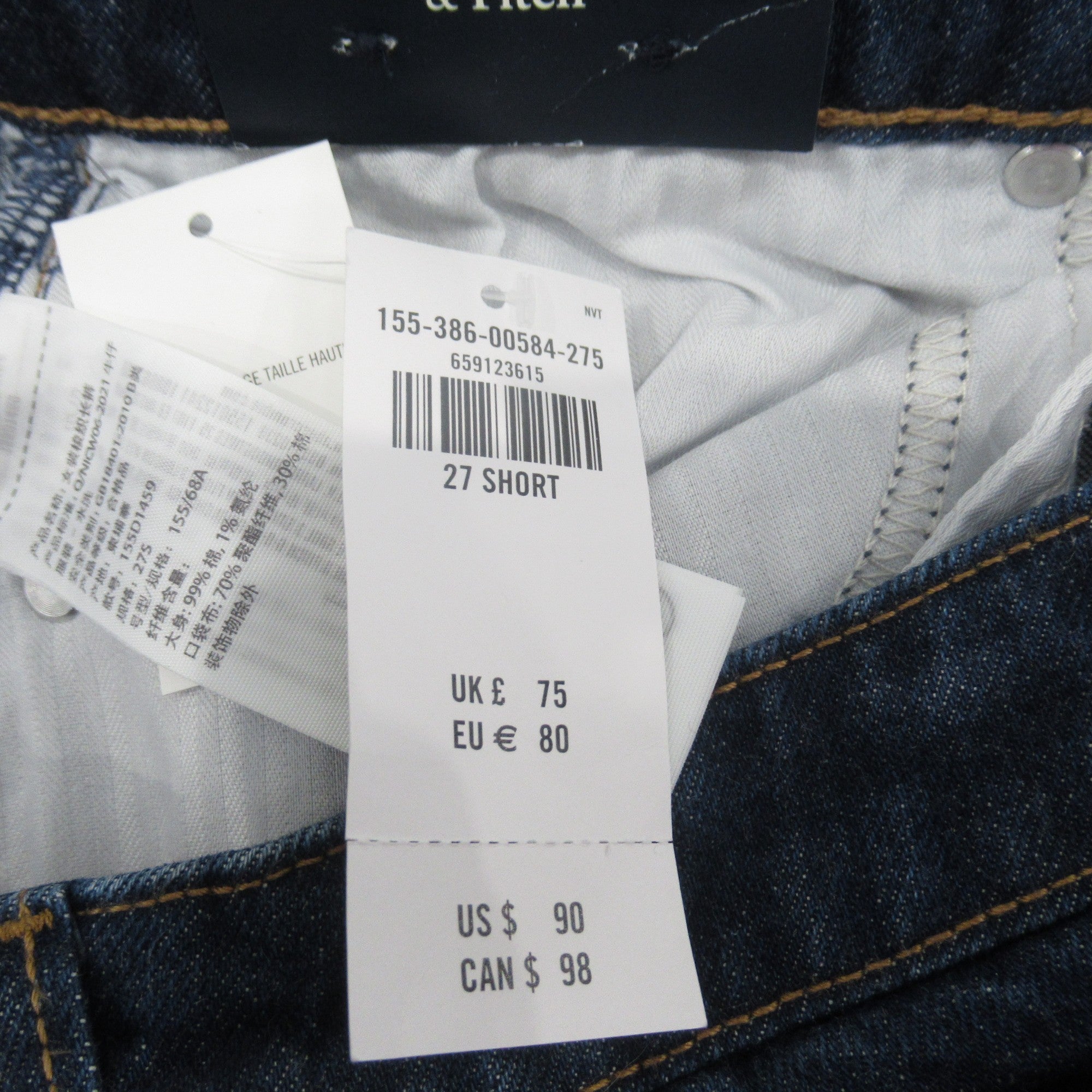 price label image for Abercrombie & Fitch Jeans 27 Short Blue Denim Womenswear | Preloved