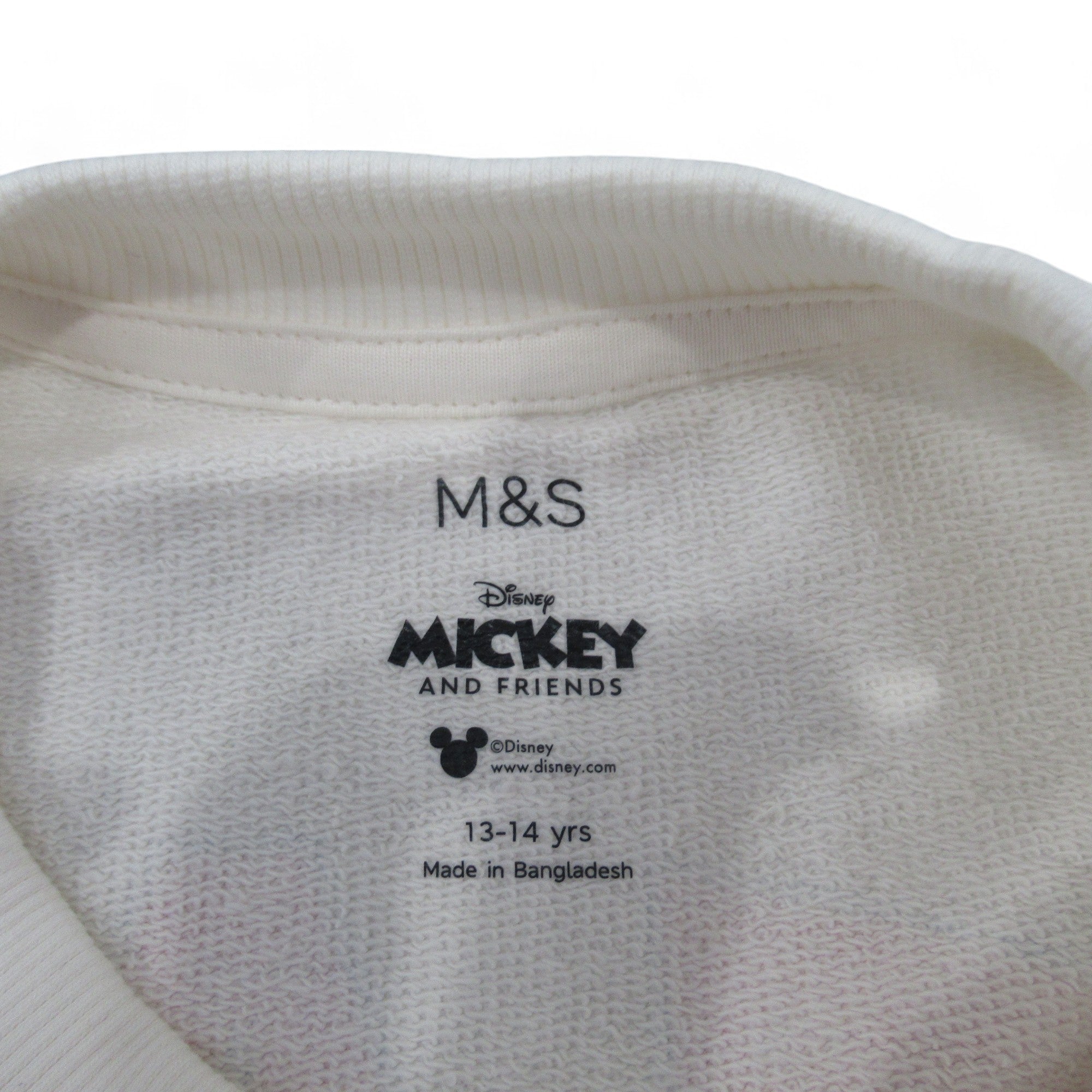 label image for M & S 13-14 years Mickey Mouse Sweater Ivory Cotton | Preloved