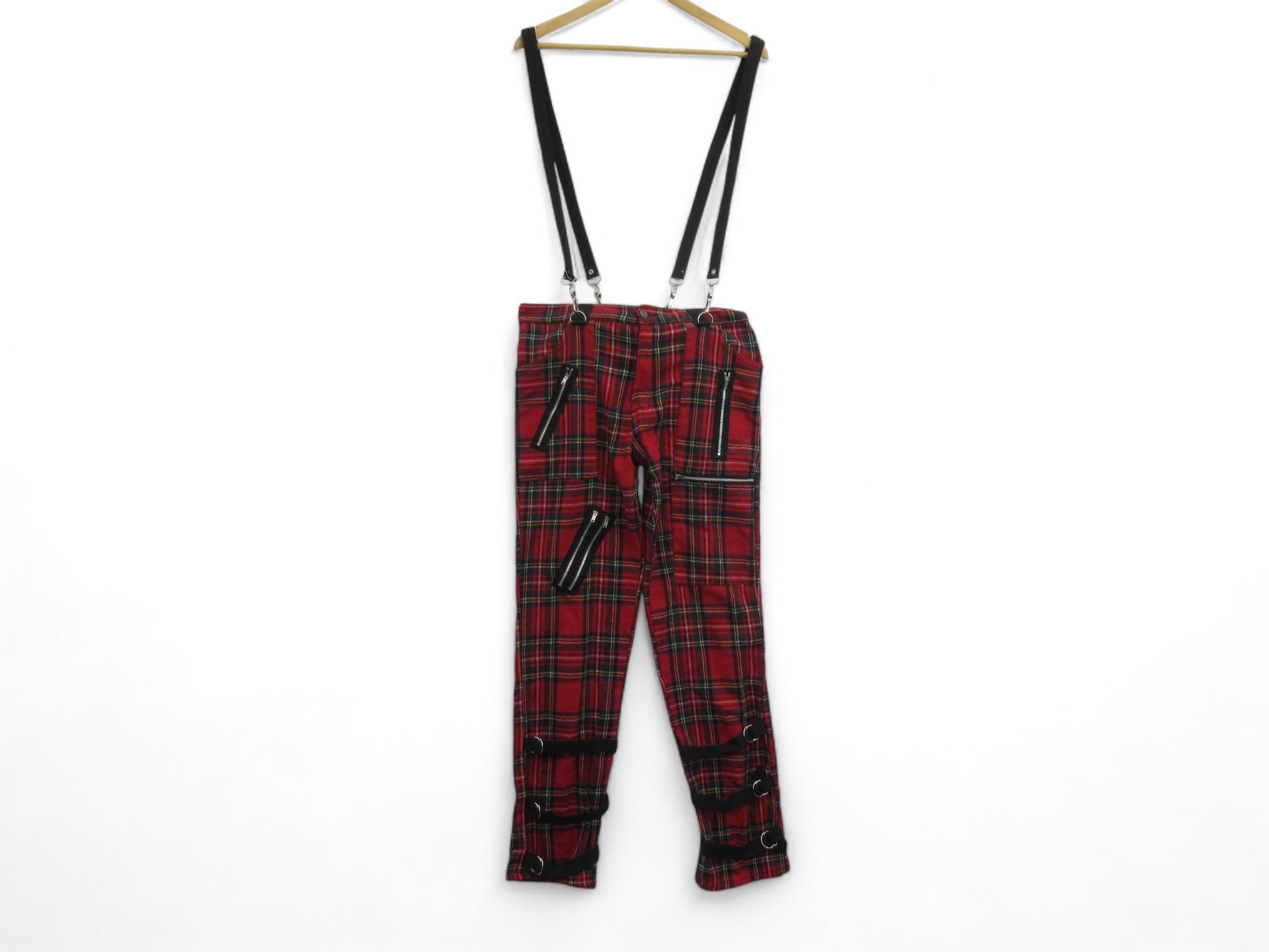 Front image for Tiger Of London W32 L31 Red Tartan Punk Rock Trousers Menswear | Preloved