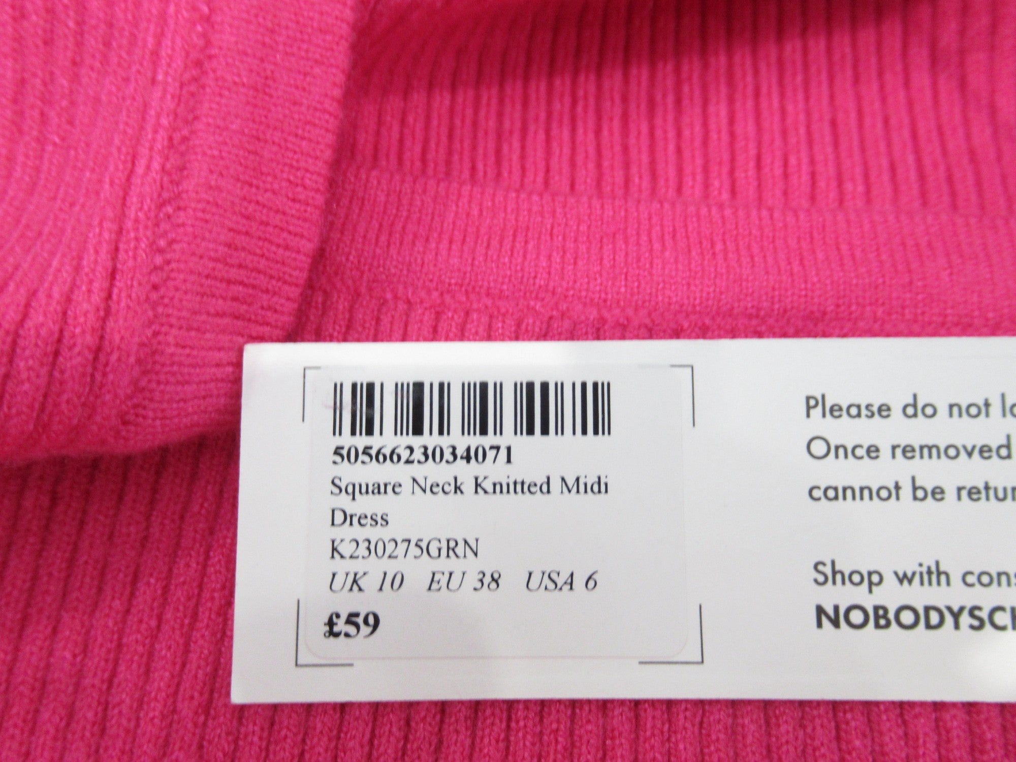 Label image for Nobodys Child UK 10 Pink Bodycon Dress Womenswear | Preloved 