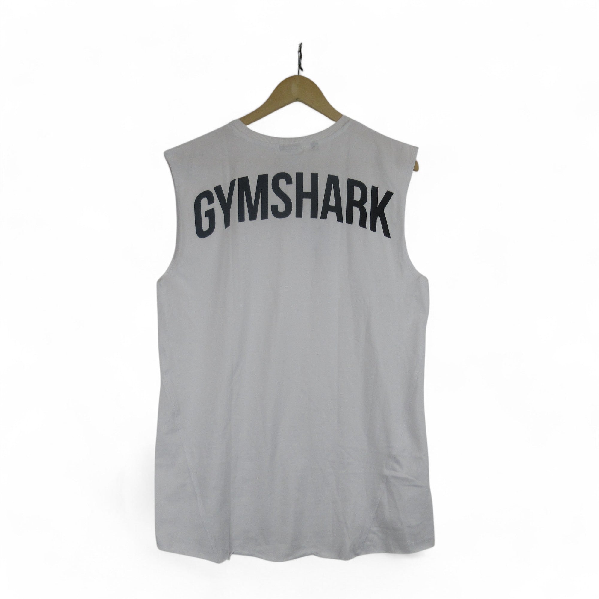 back image for Gymshark Power Tank Medium White Vest Oversized Menswear | Preloved