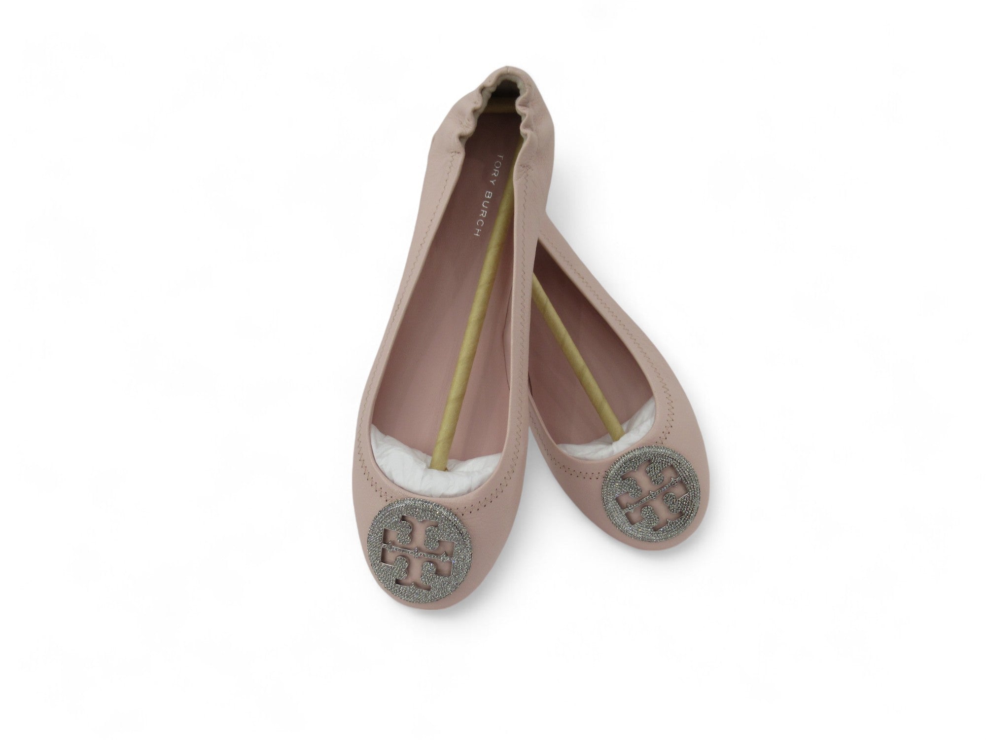 Front image for Tory Burch UK 4.5 Pink Glitter Ballet Flat Shoes Womenswear | Preloved