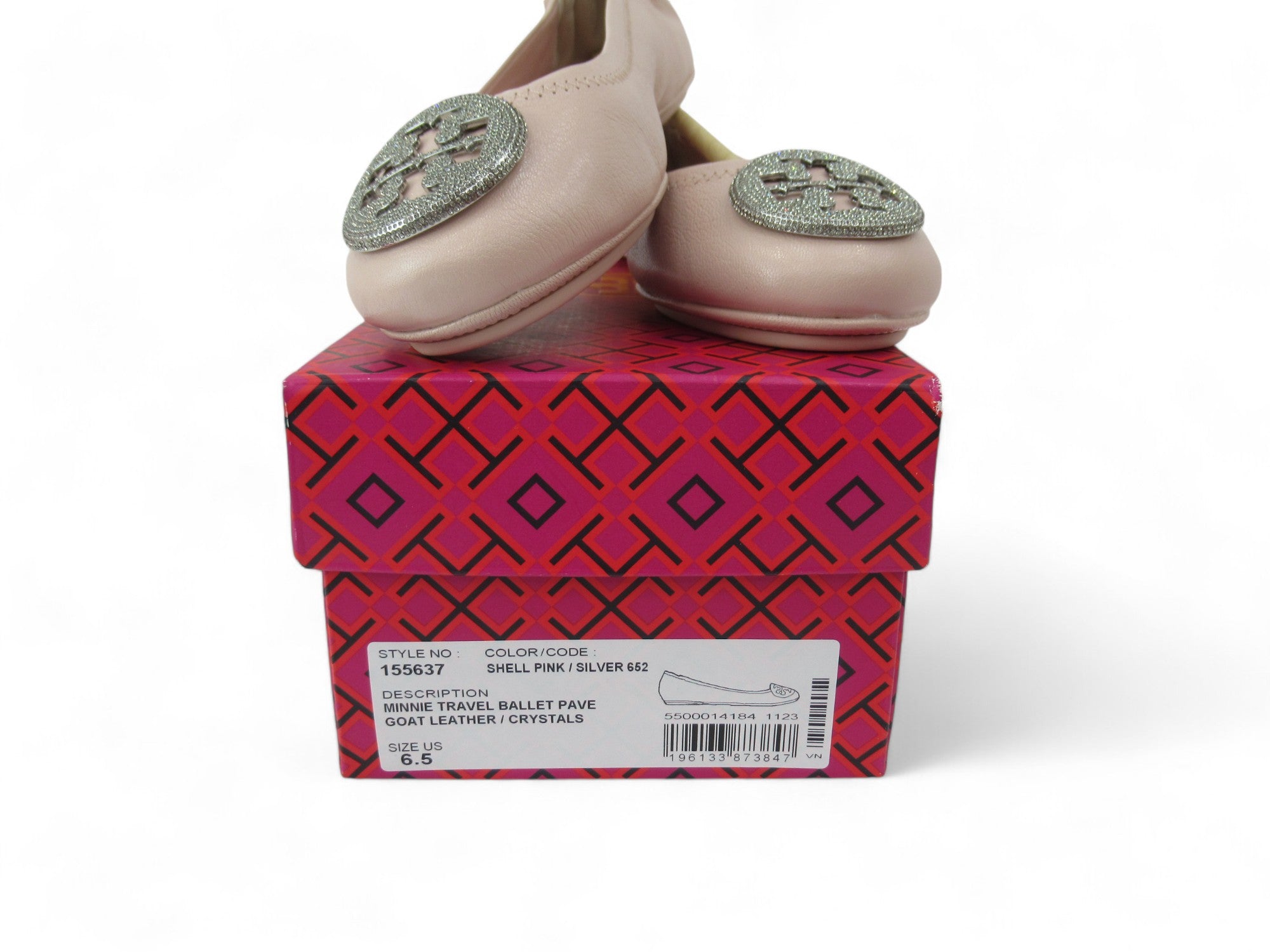 Box detail image for Tory Burch UK 4.5 Pink Glitter Ballet Flat Shoes Womenswear | Preloved