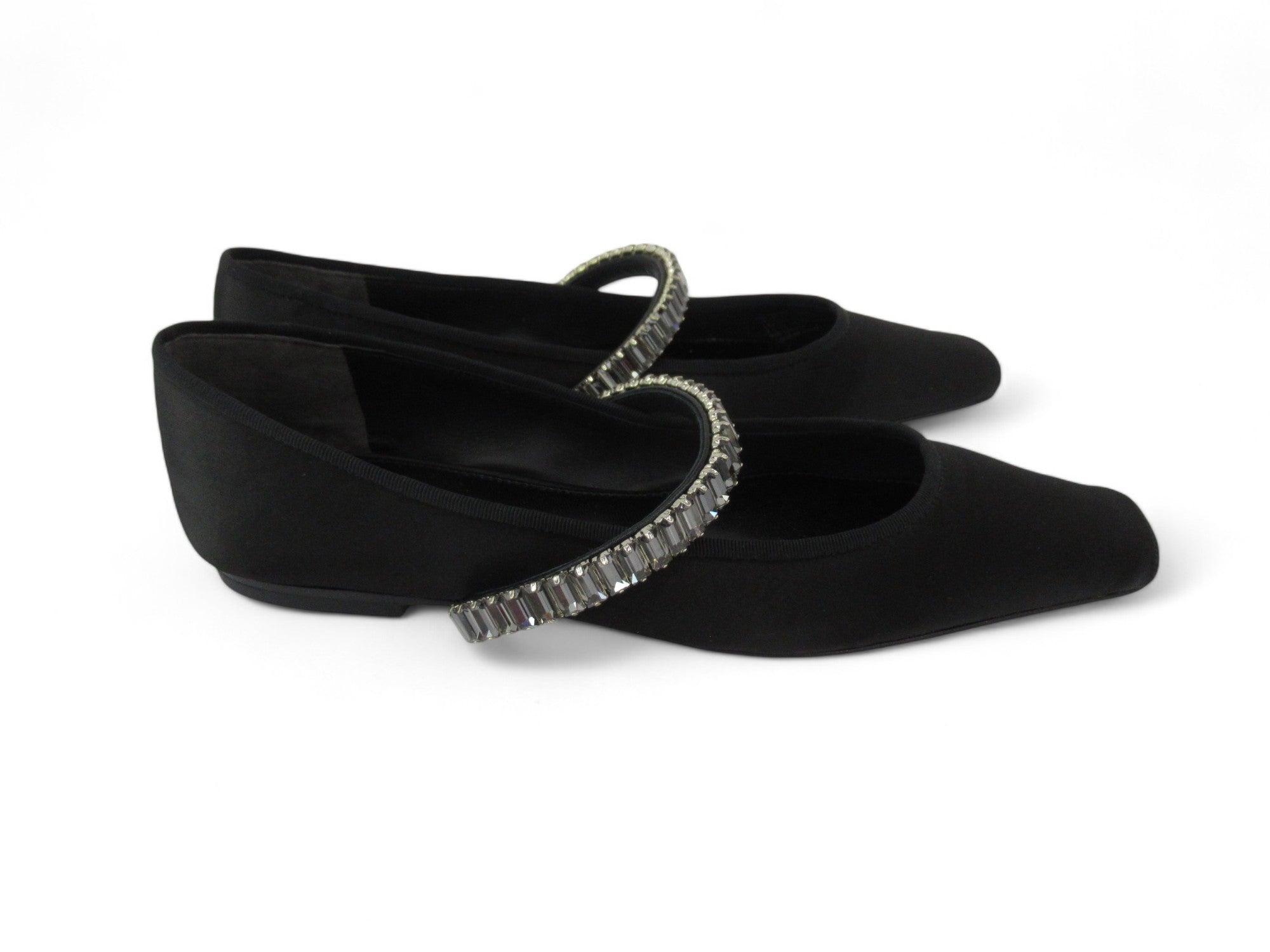 Side image for Tory Burch UK 4.5 Black Diamante Flat Shoes Womenswear | Preloved