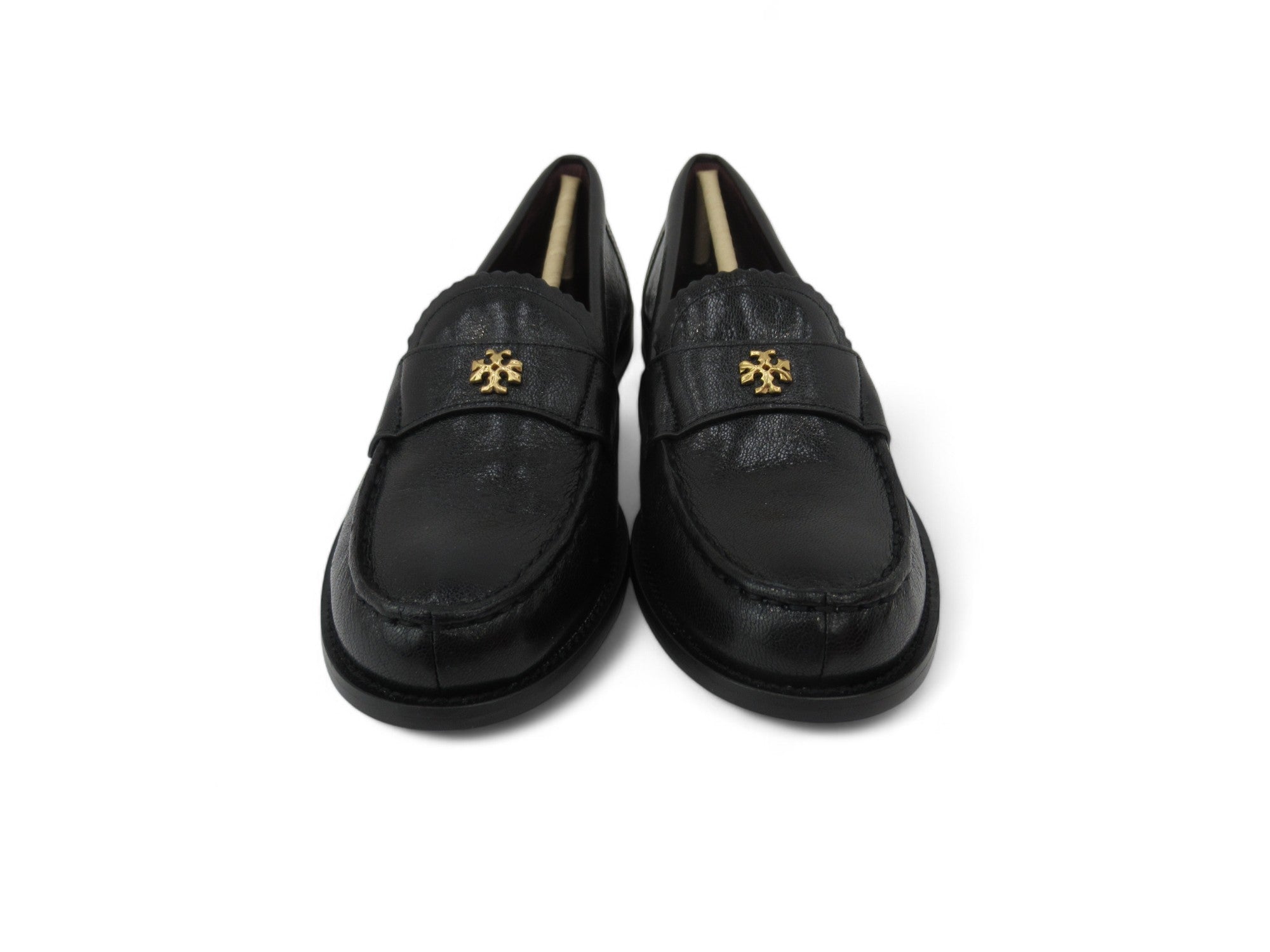 Front image for Tory Burch UK 4.5 Black Leather Loafer Shoes Womenswear | Preloved