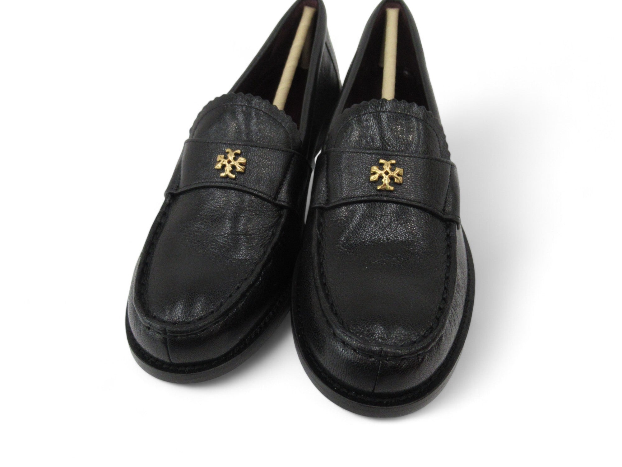 Front image for Tory Burch UK 4.5 Black Leather Loafer Shoes Womenswear | Preloved