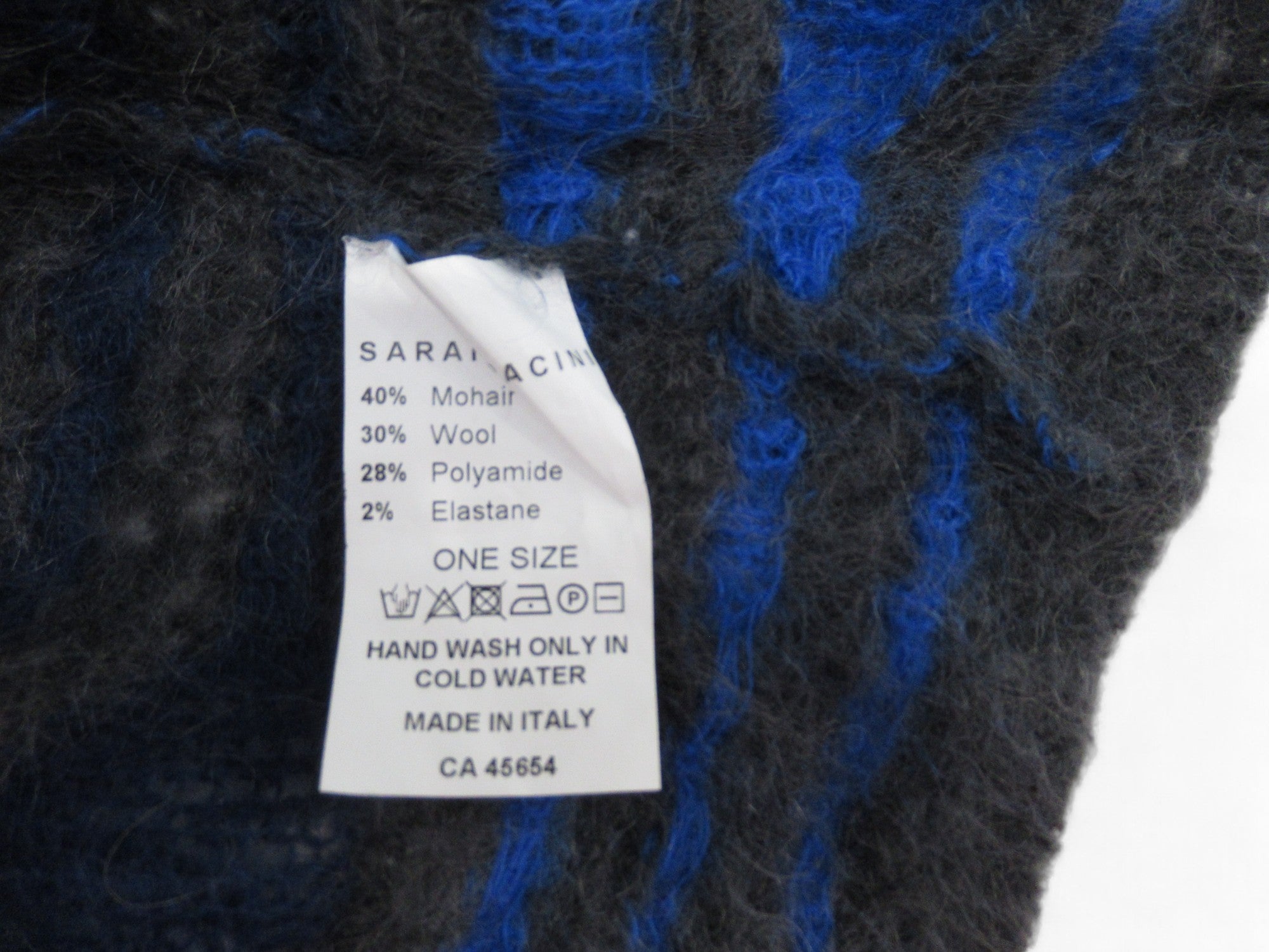 Care label image for Sarah Pacini One Size Blue Grey Caridgan Womenswear | Preloved 