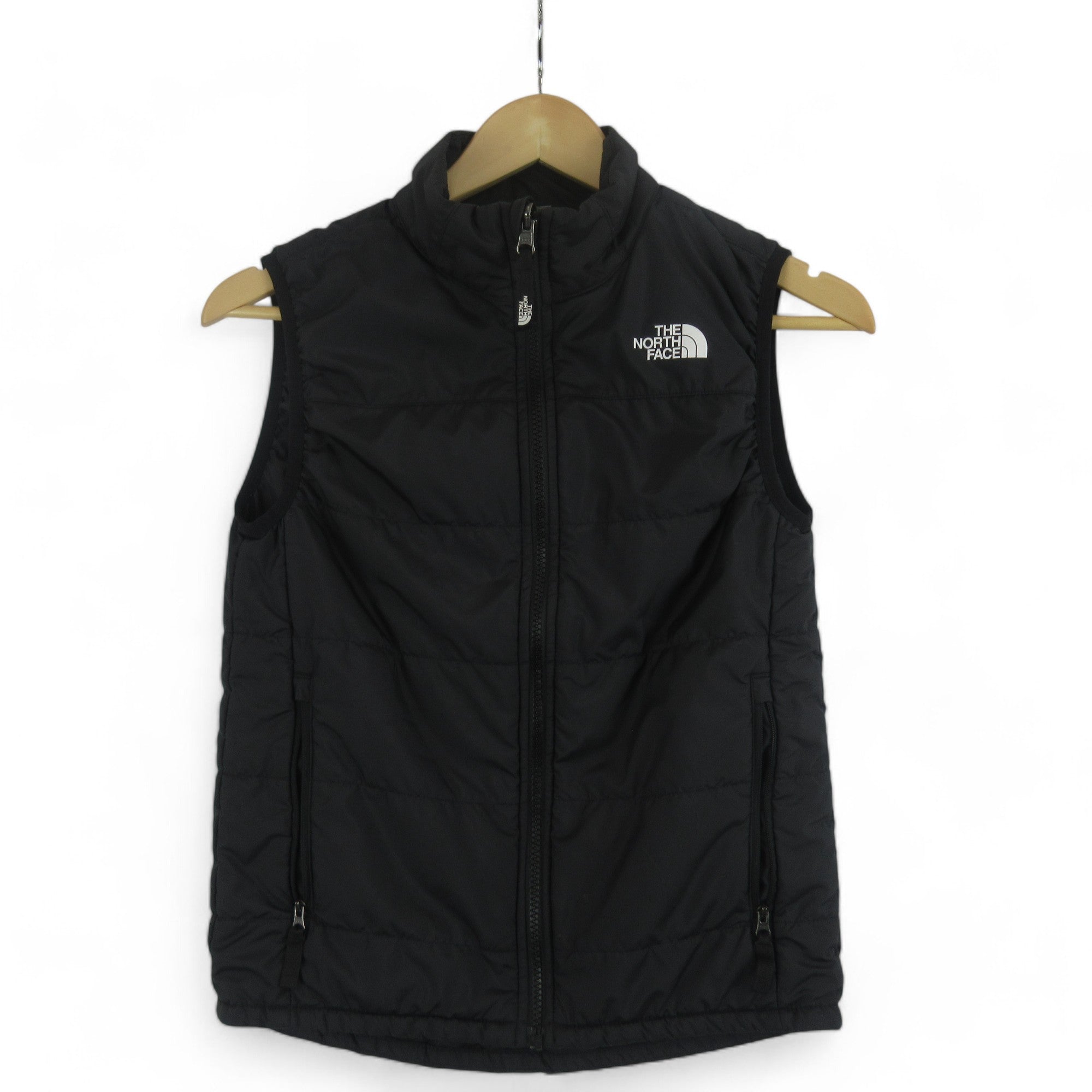 front image for North Face Junior Medium Black Gilet Polyester Menswear | Preloved