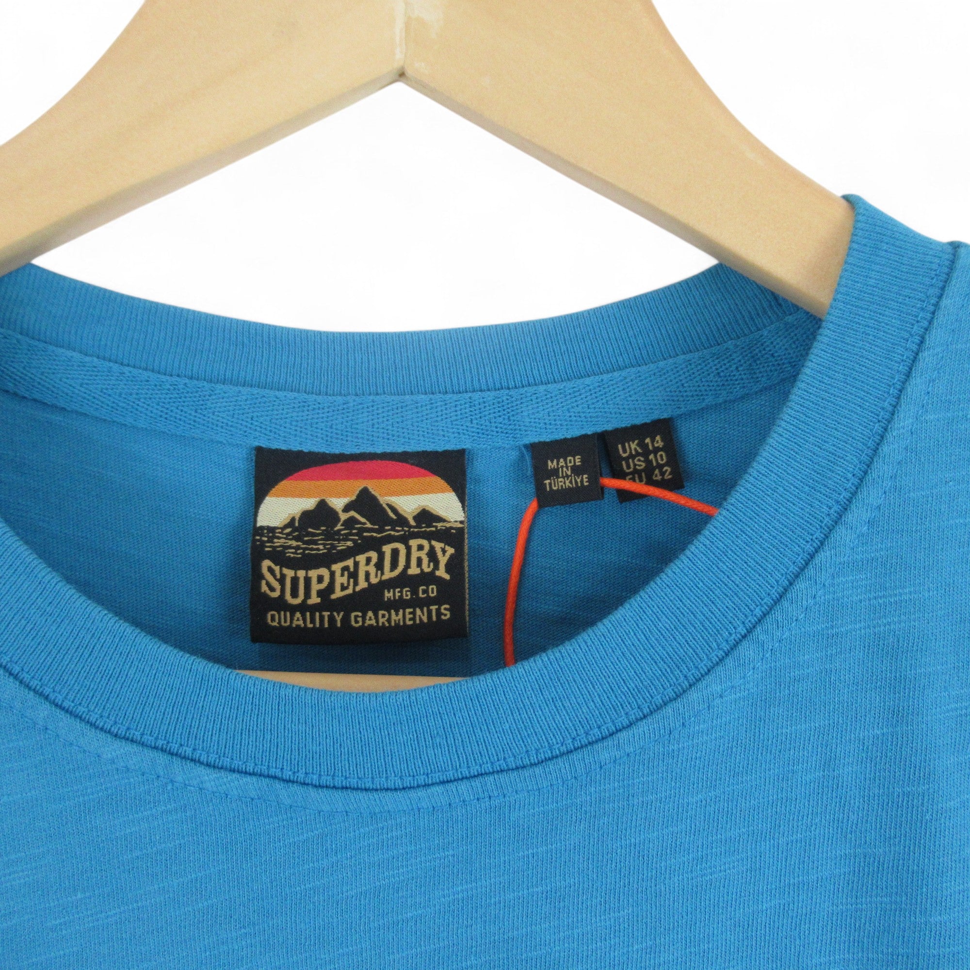 label image for SuperDry UK 14 Blue T Shirt Top Cotton Womenswear | Preloved 