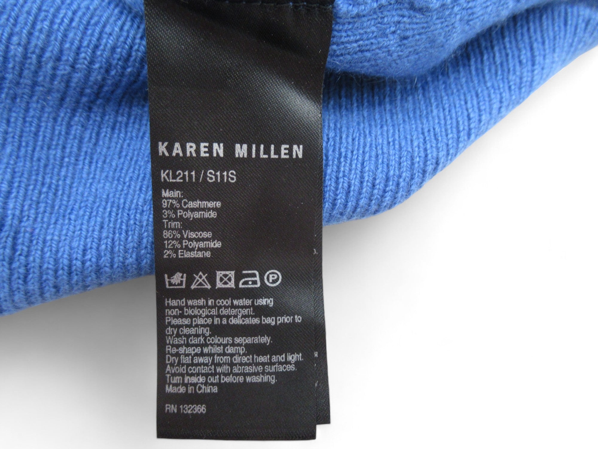 Care label image for Karen Millen UK 10 Blue Cropped Top Womenswear | Preloved