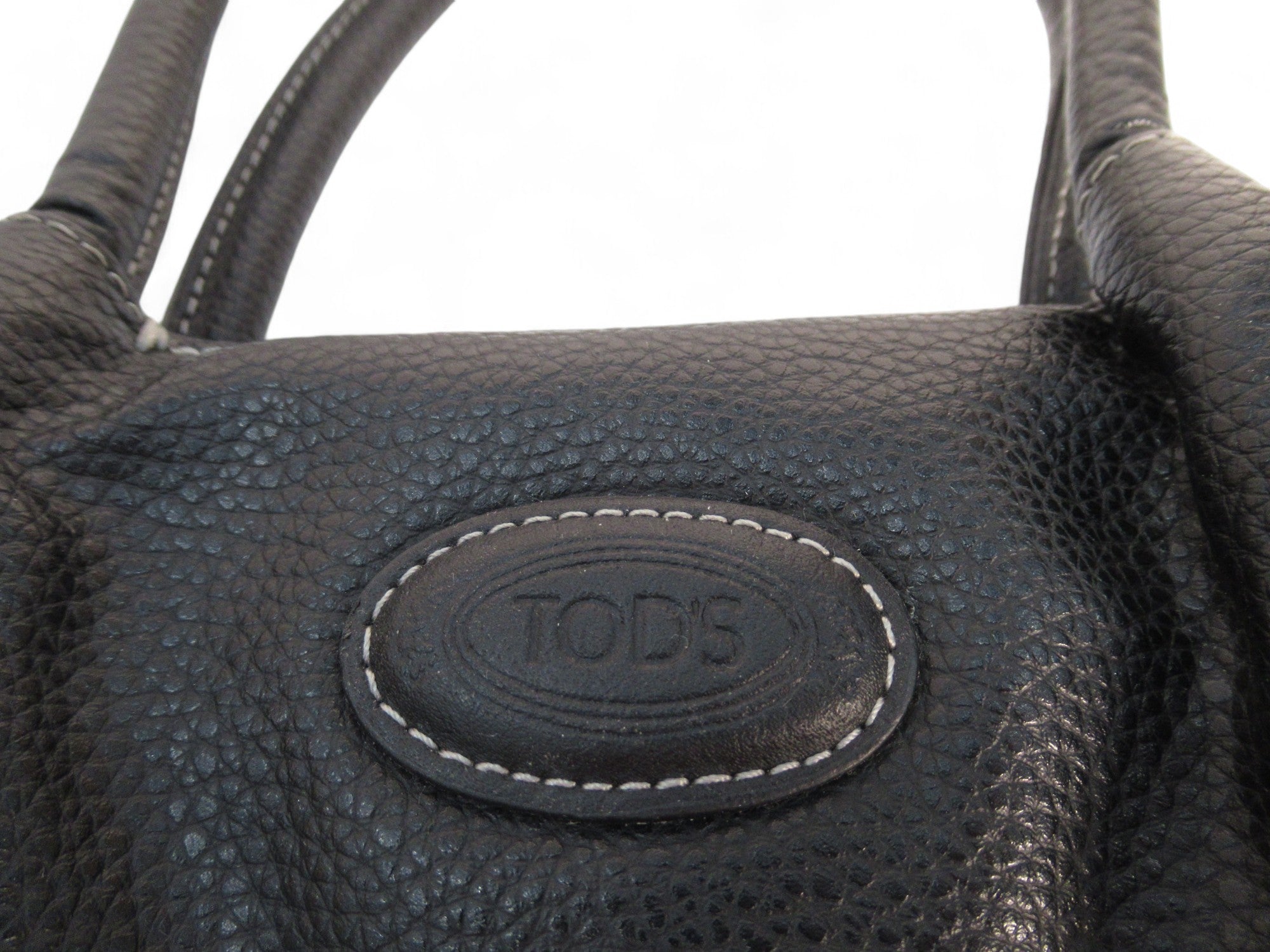 Logo image for Tods Tote Hand Bag Medium Black Leather Womenswear | Preloved 