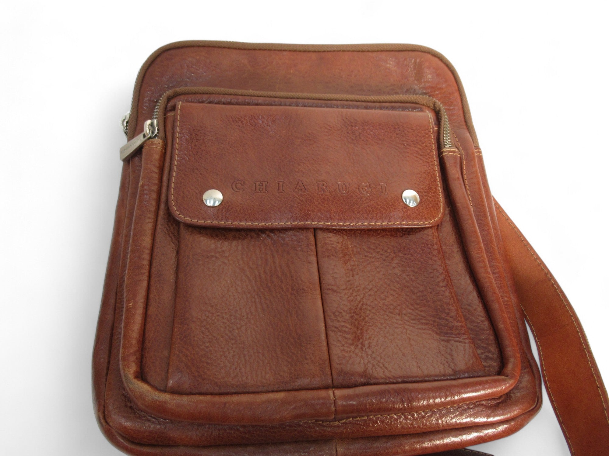 Front image for Chiarugi Messenger Handbag Small Brown Leather Womenswear | Preloved 