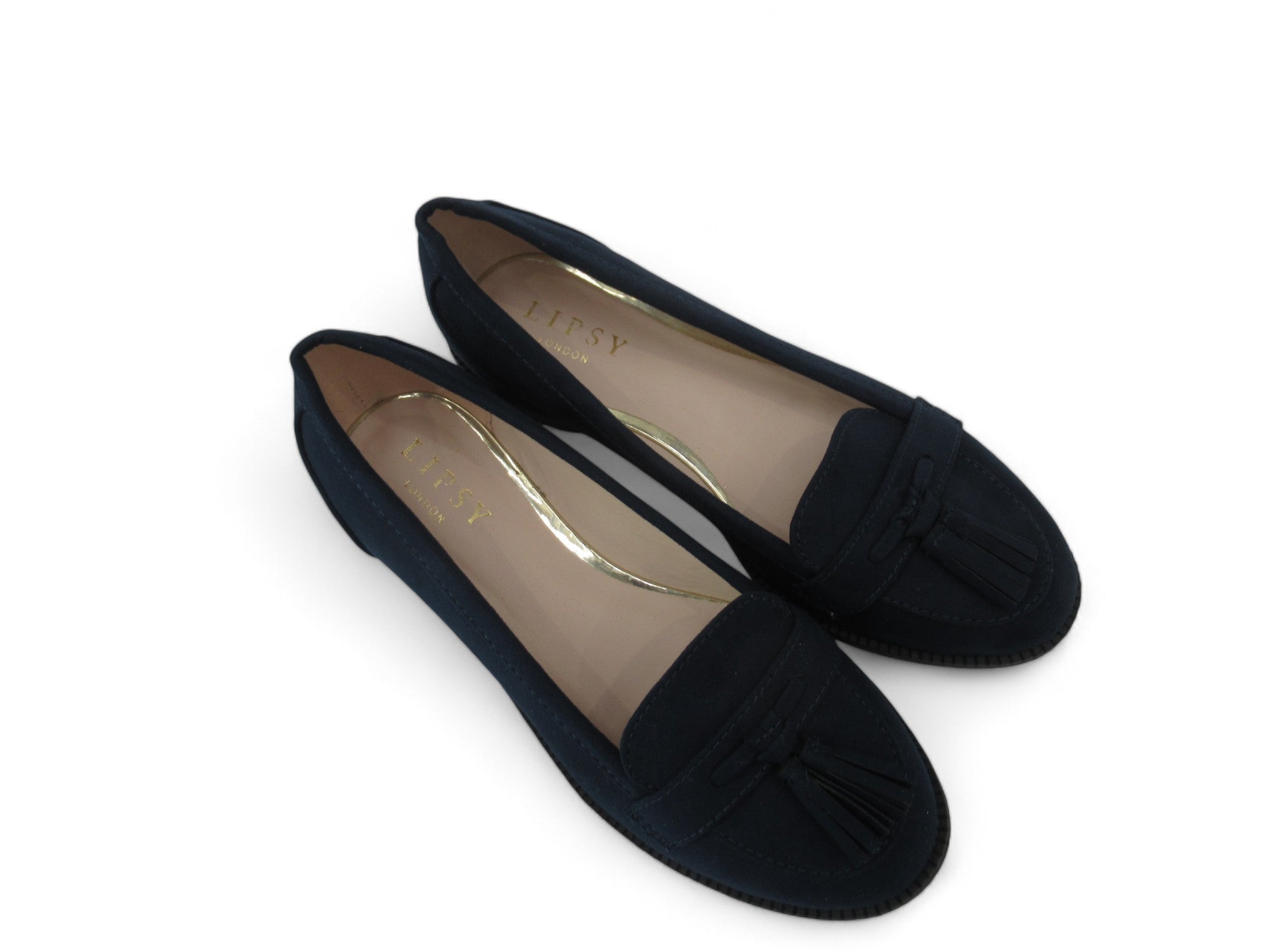 Top image for Lipsy London UK 3 Navy Blue Loafer Shoes Womenswear | Preloved 