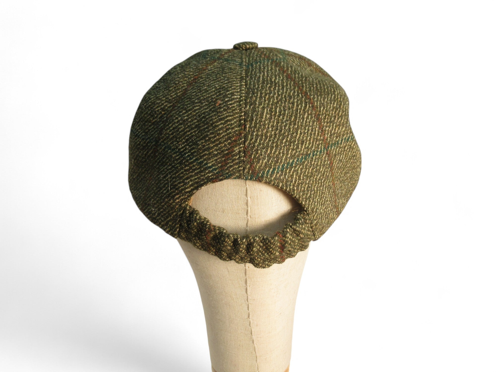 Back image for Olney Vintage Tweed Cap Small Green Brown Menswear | Preloved 