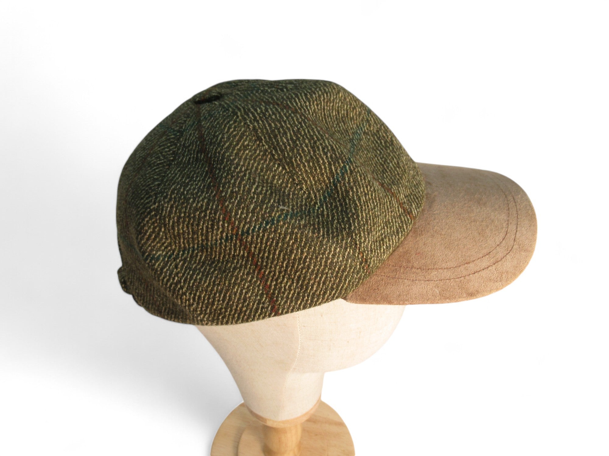 Side image for Olney Vintage Tweed Cap Small Green Brown Menswear | Preloved 