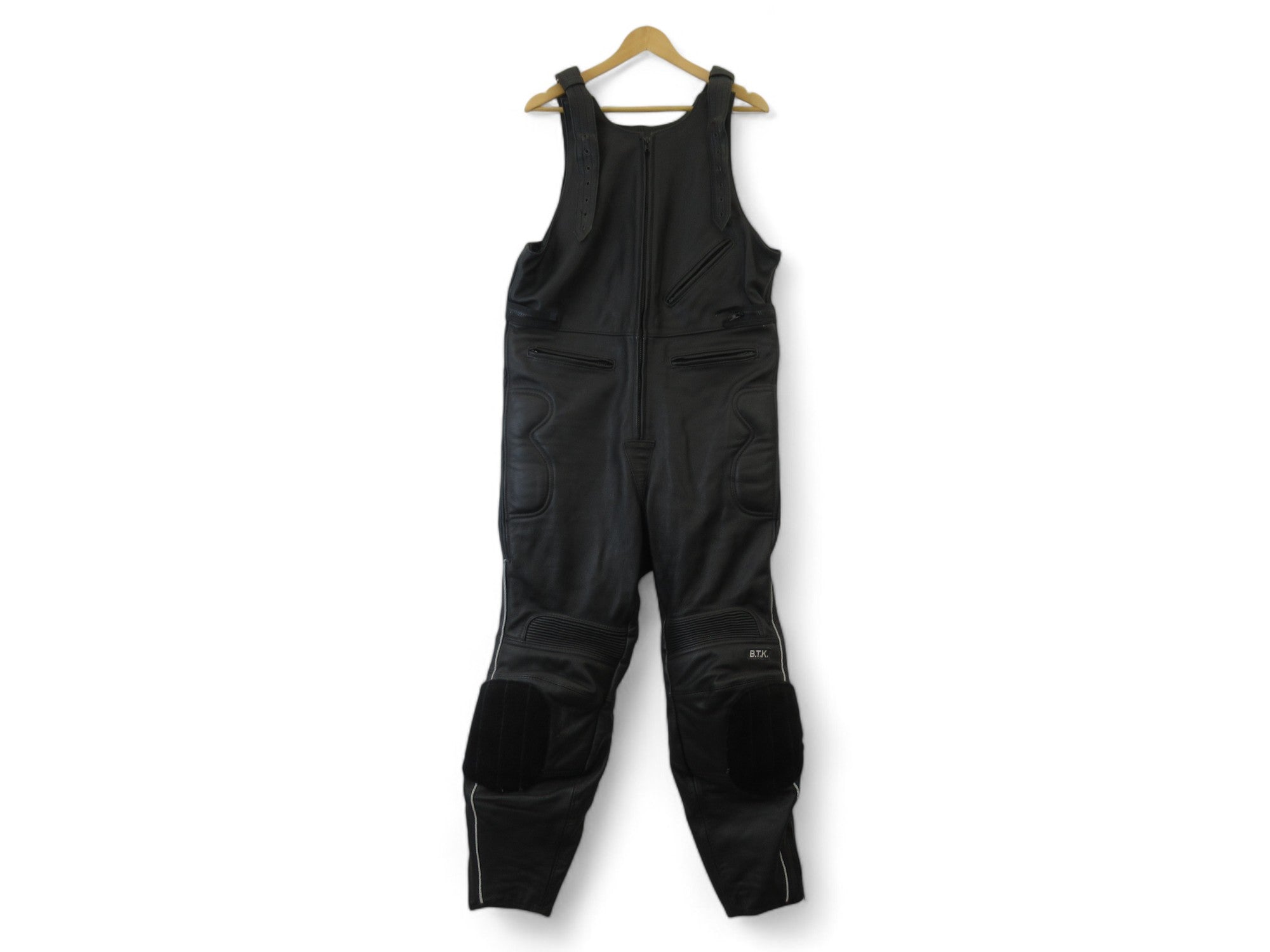 Front image for BTK Black Medium Leather Motorbike Dungaree Menswear | Preloved 