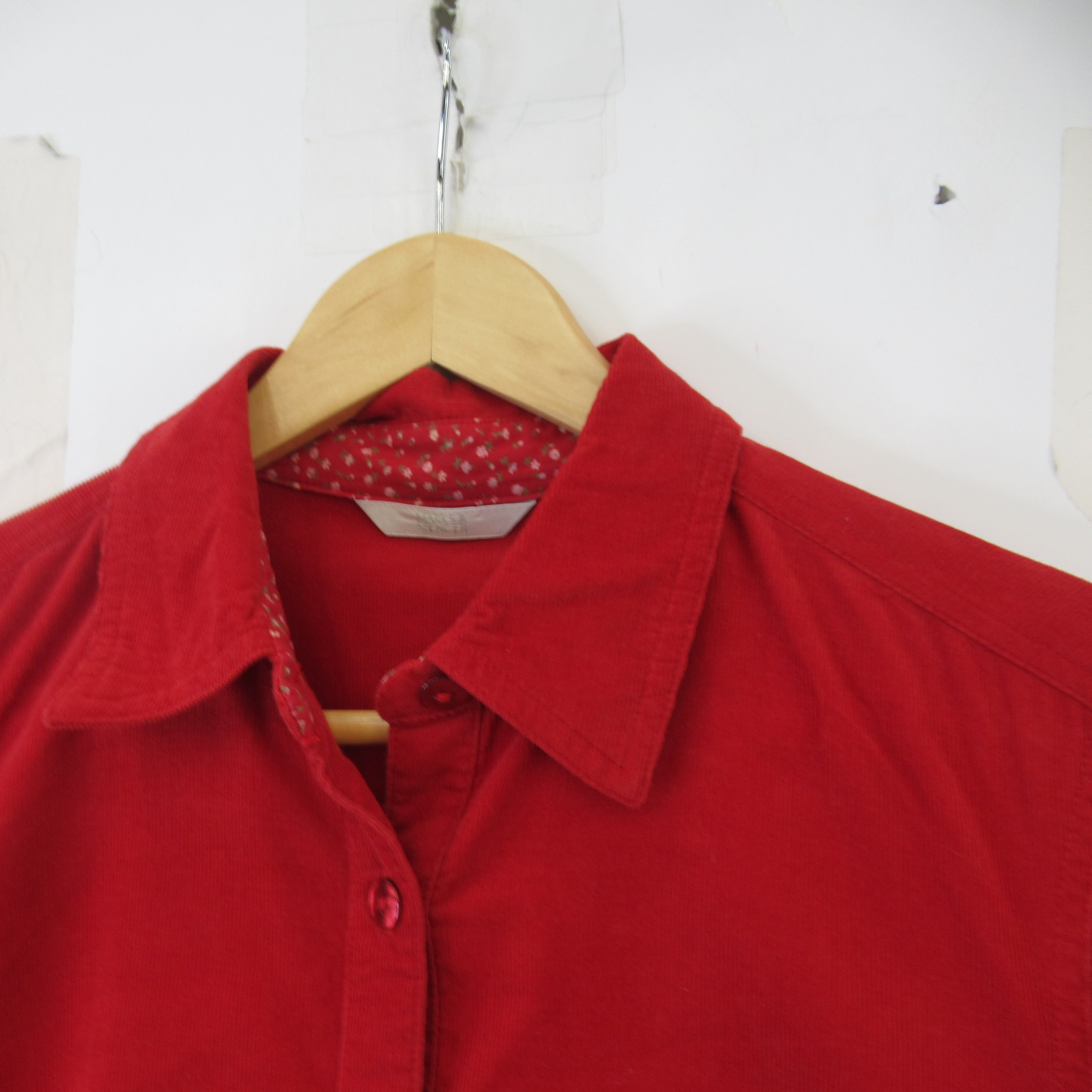 collar image for Marks & Spencer Shirt UK 8 Red Cord Womenswear | Preloved 