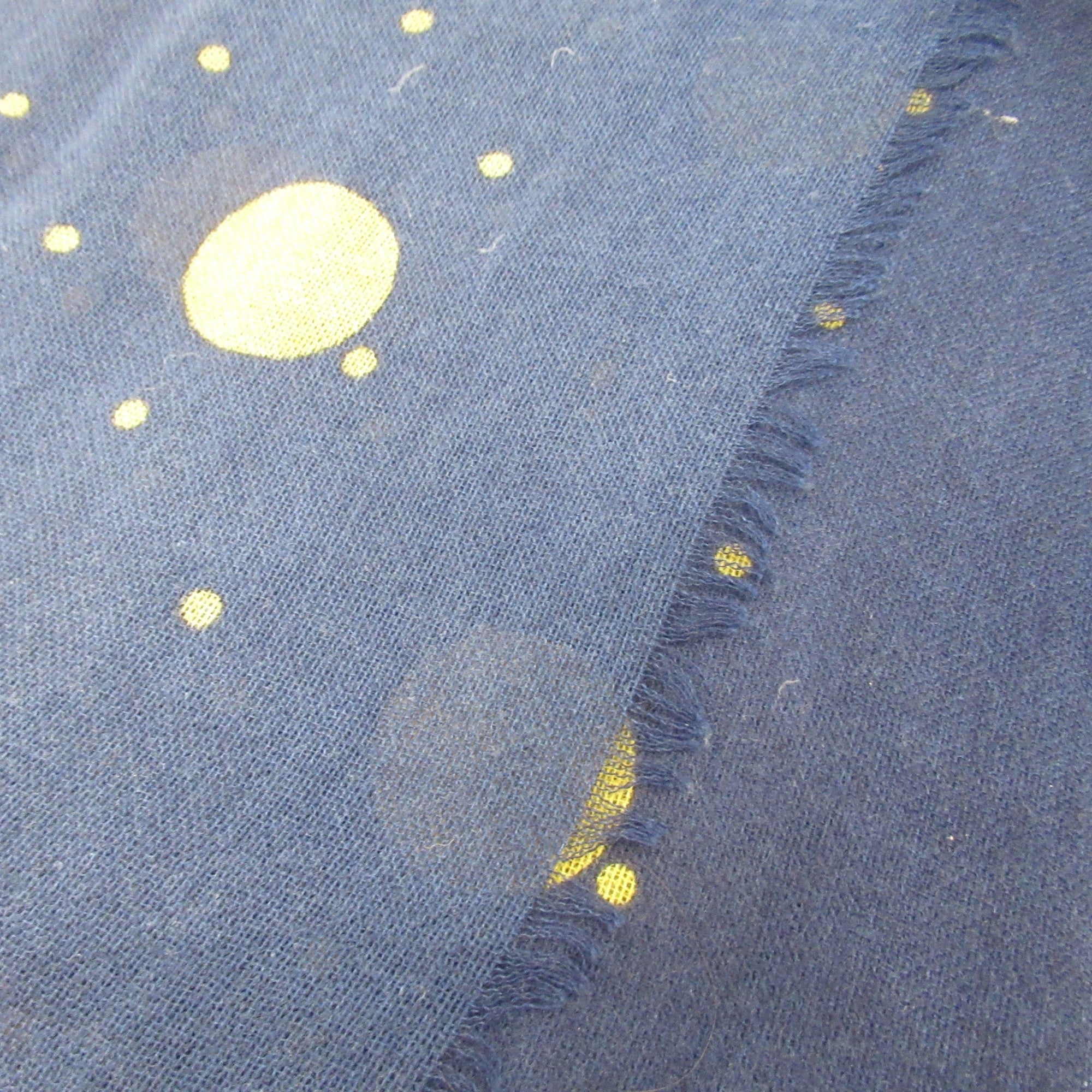 close up image Laura Ashley Scarf Blue Yellow Spotted Womenswear | Preloved 