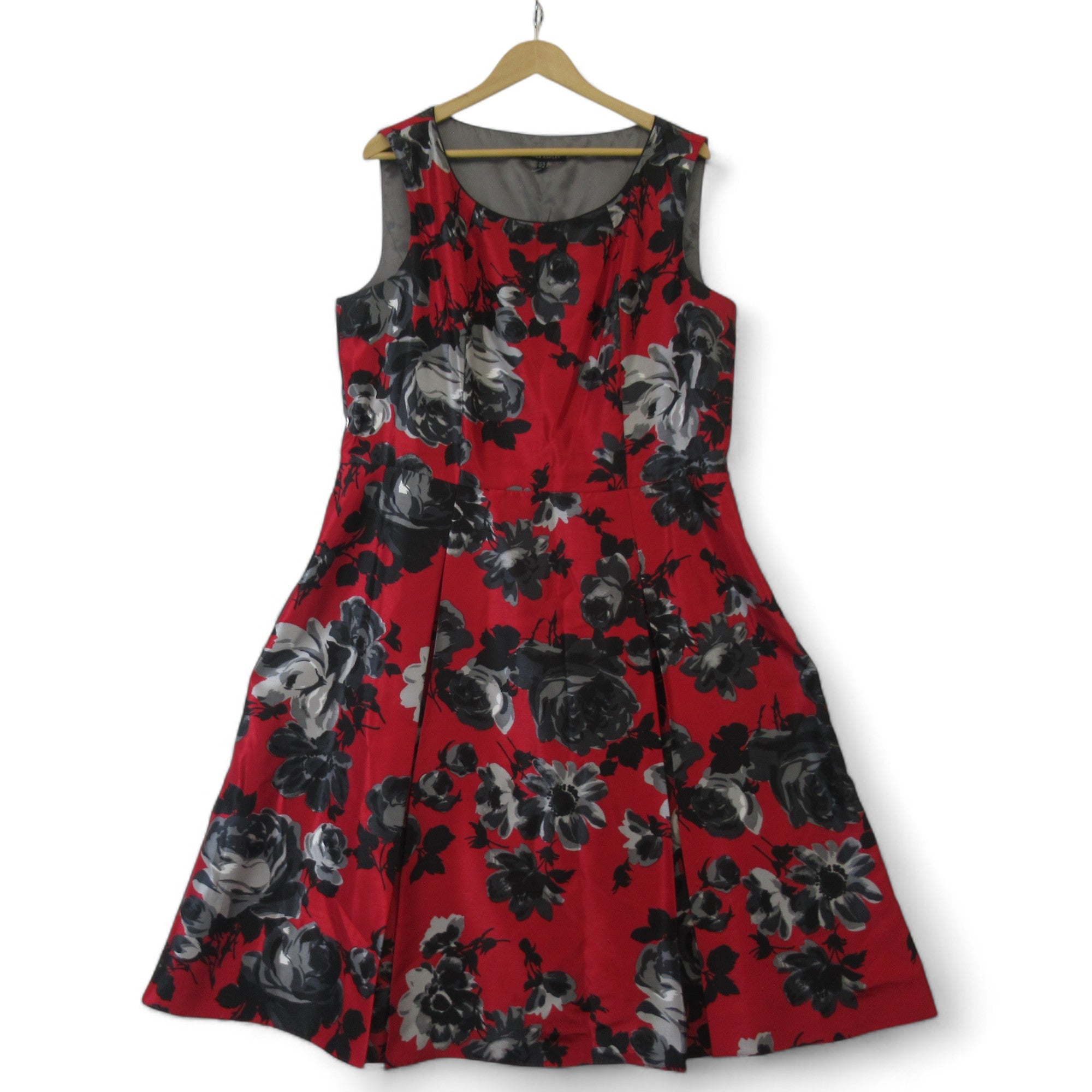 front image for Laura Ashley UK 20 Red Black Dress Womenswear | Preloved 