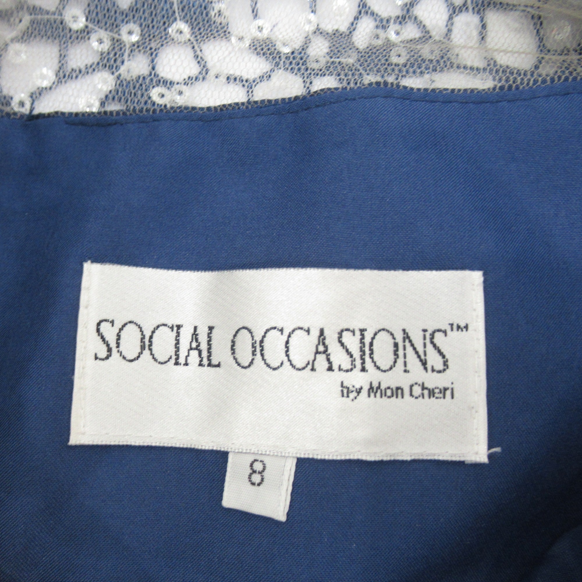 label image for Social Occasions UK 8 Blue Silver Sequin Dress Womenswear | Preloved 