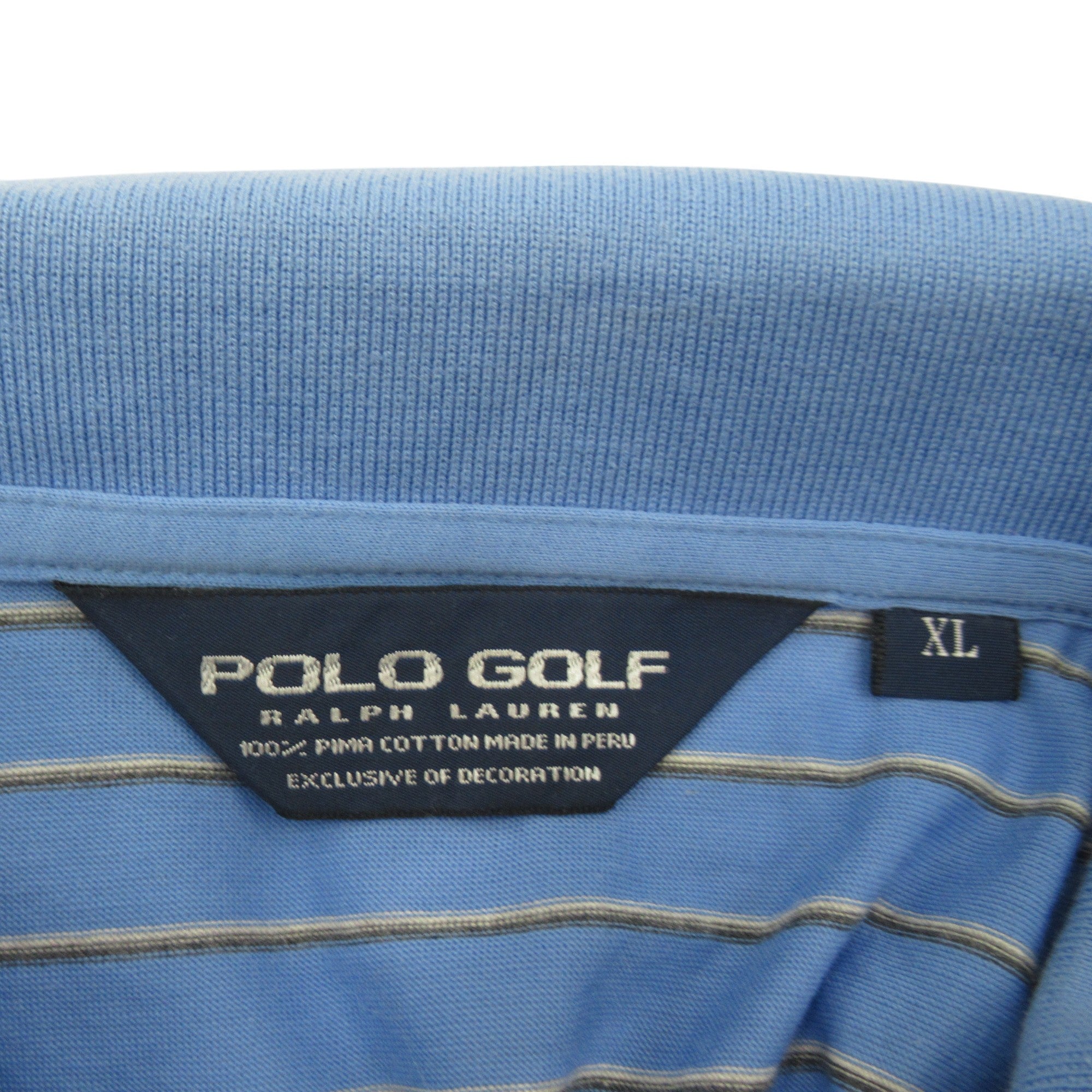 label image for Polo Golf XL Blue Striped Cotton T Shirt Menswear | Preloved