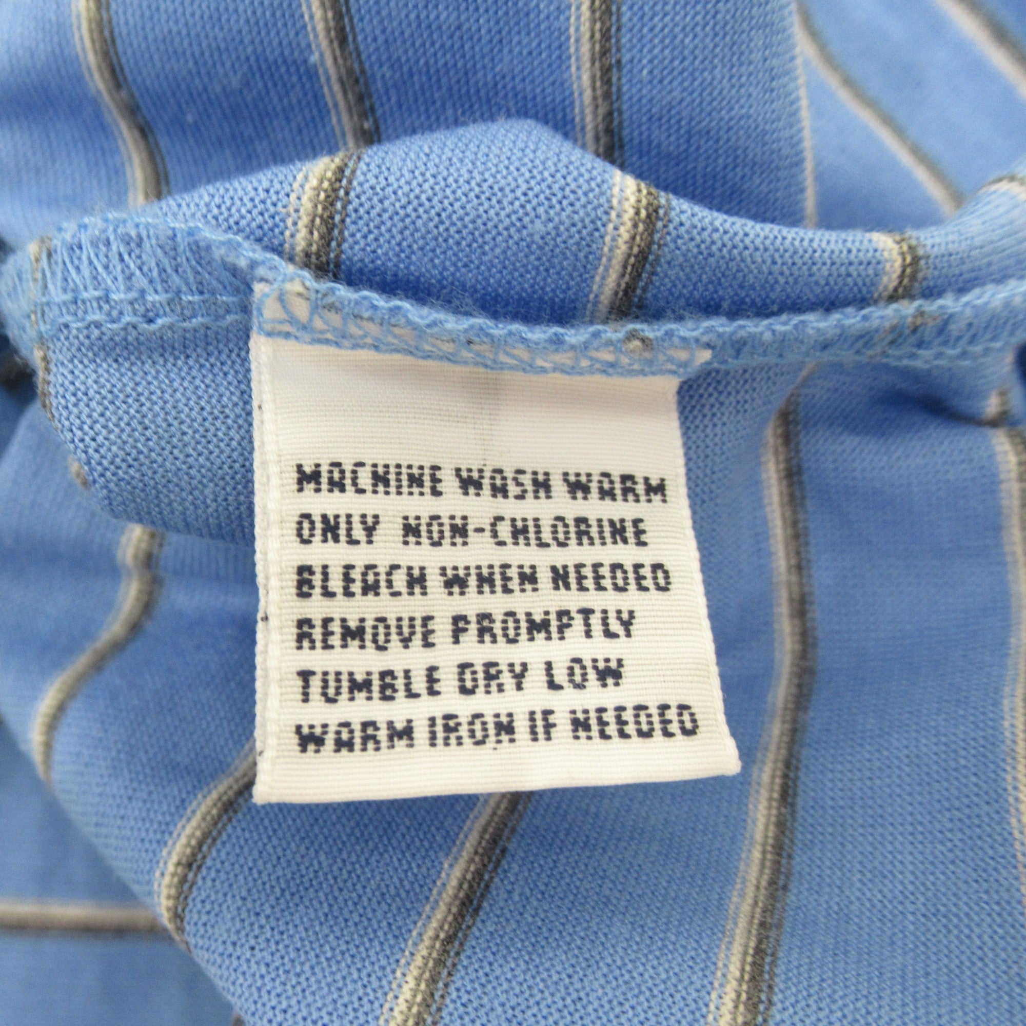 care label image for Polo Golf XL Blue Striped Cotton T Shirt Menswear | Preloved