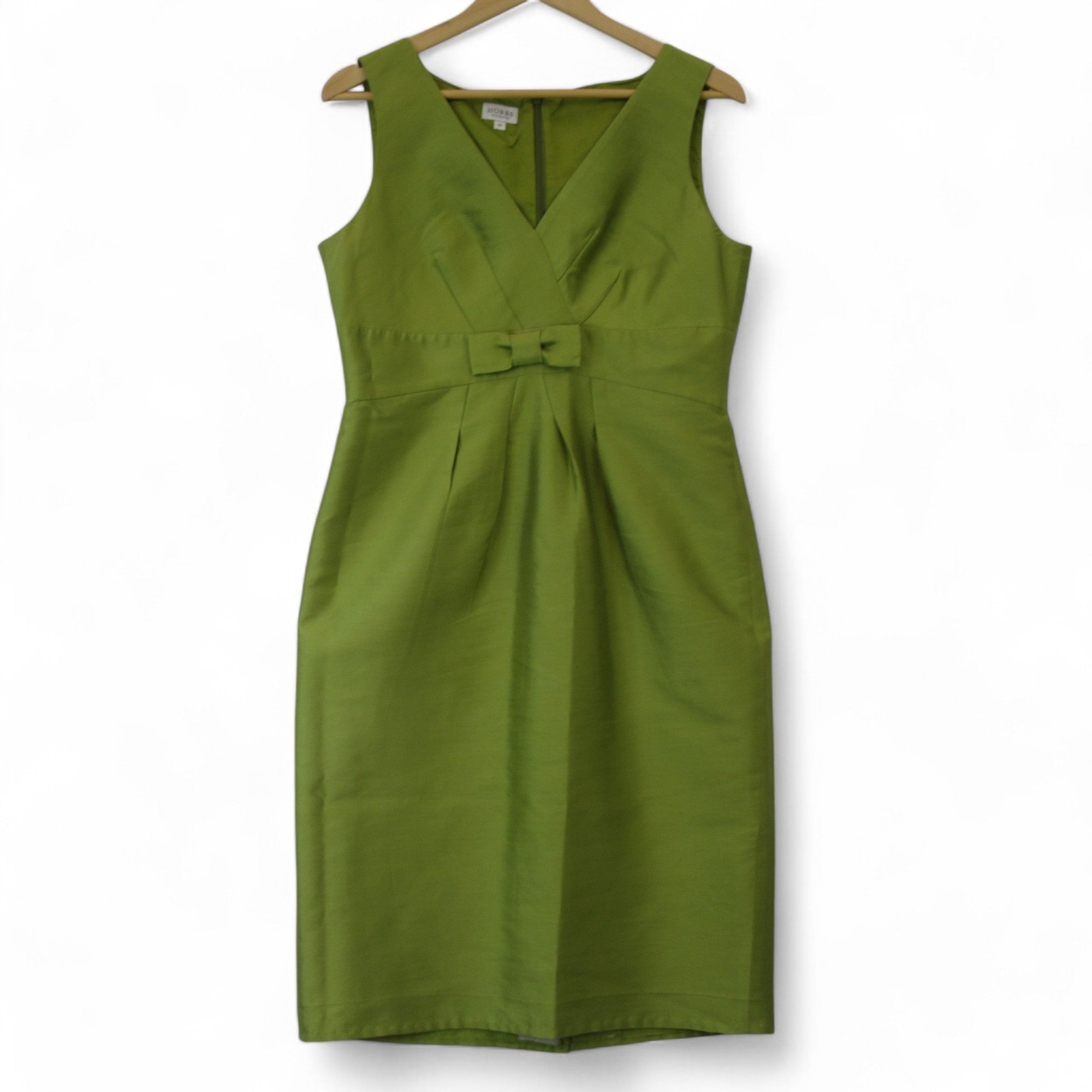 front image for Hobbs UK 12 Green Pencil Dress Satin Womenswear | Preloved