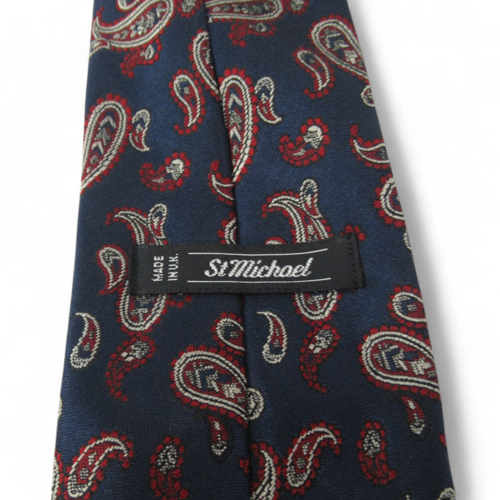 label image for St Michael Vintage Tie Paisley Blue Polyester Menswear | Preloved