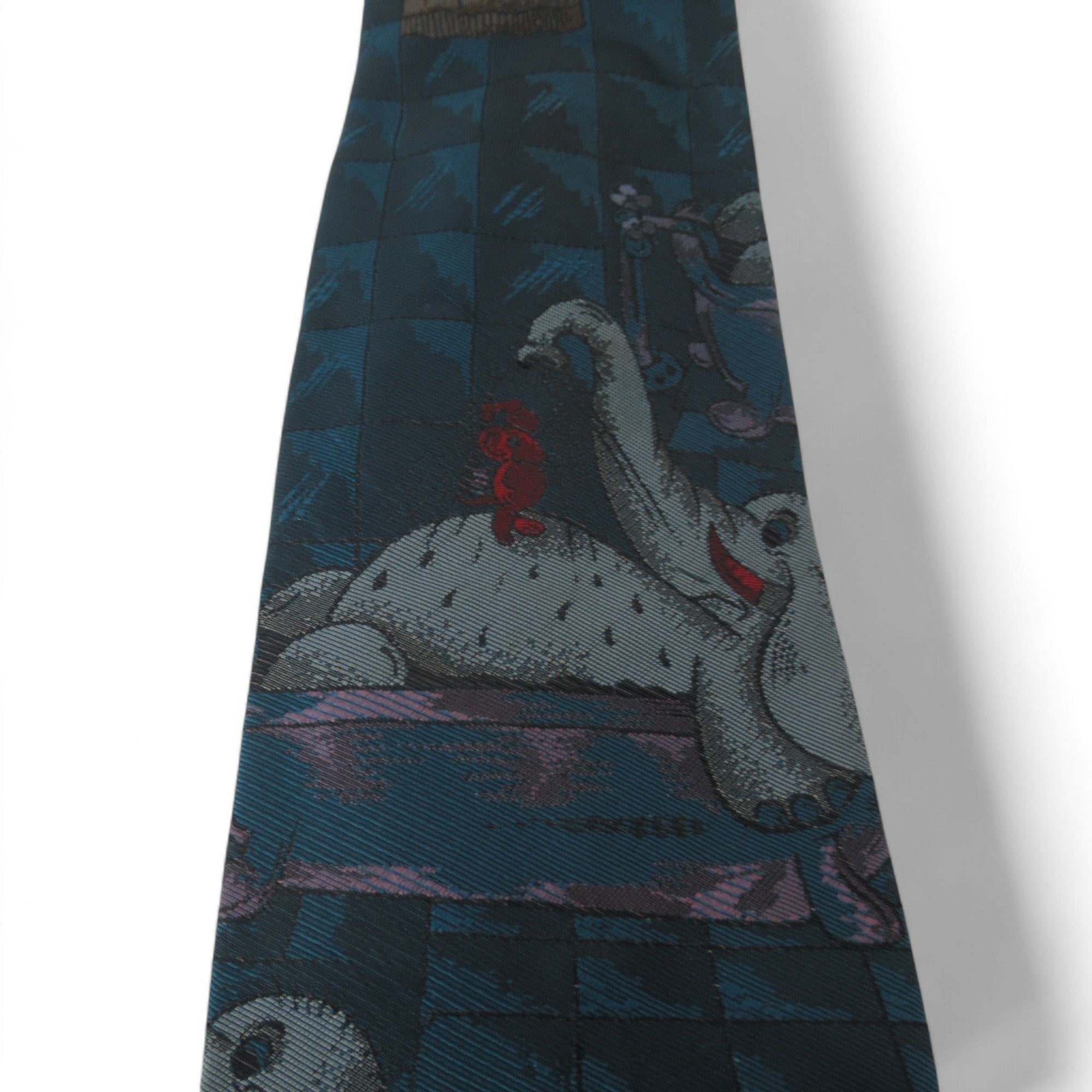 close up image for Roda Sigillet Vintage Tie Elephant Polyester Menswear | Preloved