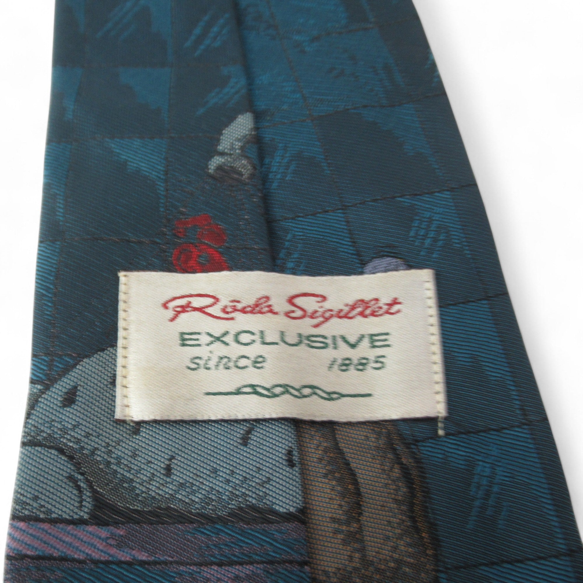 label image for Roda Sigillet Vintage Tie Elephant Polyester Menswear | Preloved