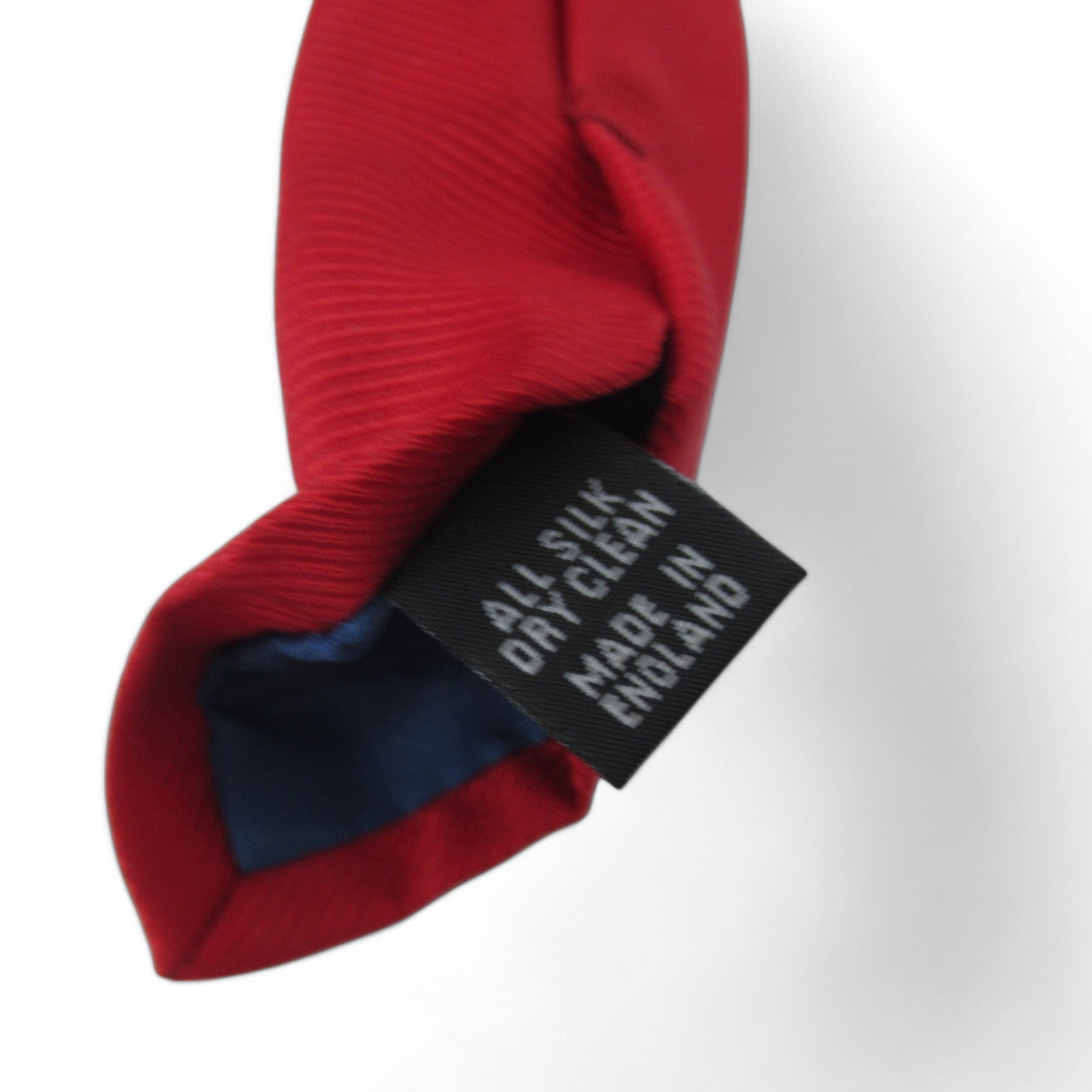 care label image for Fort & Stone Vintage Tie Red Silk Menswear | Preloved