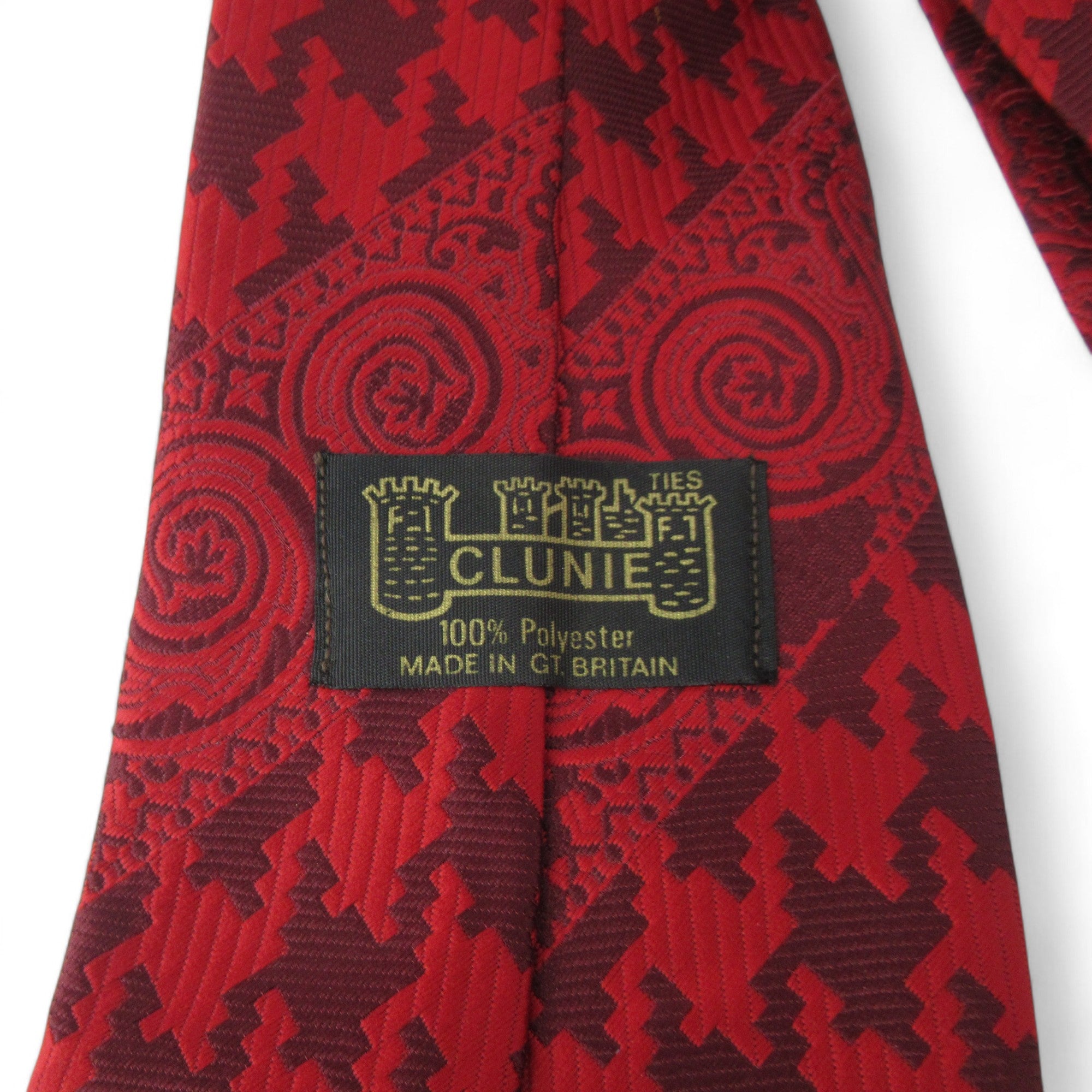 label image for Clunie Vintage Tie Red Polyester Menswear | Preloved