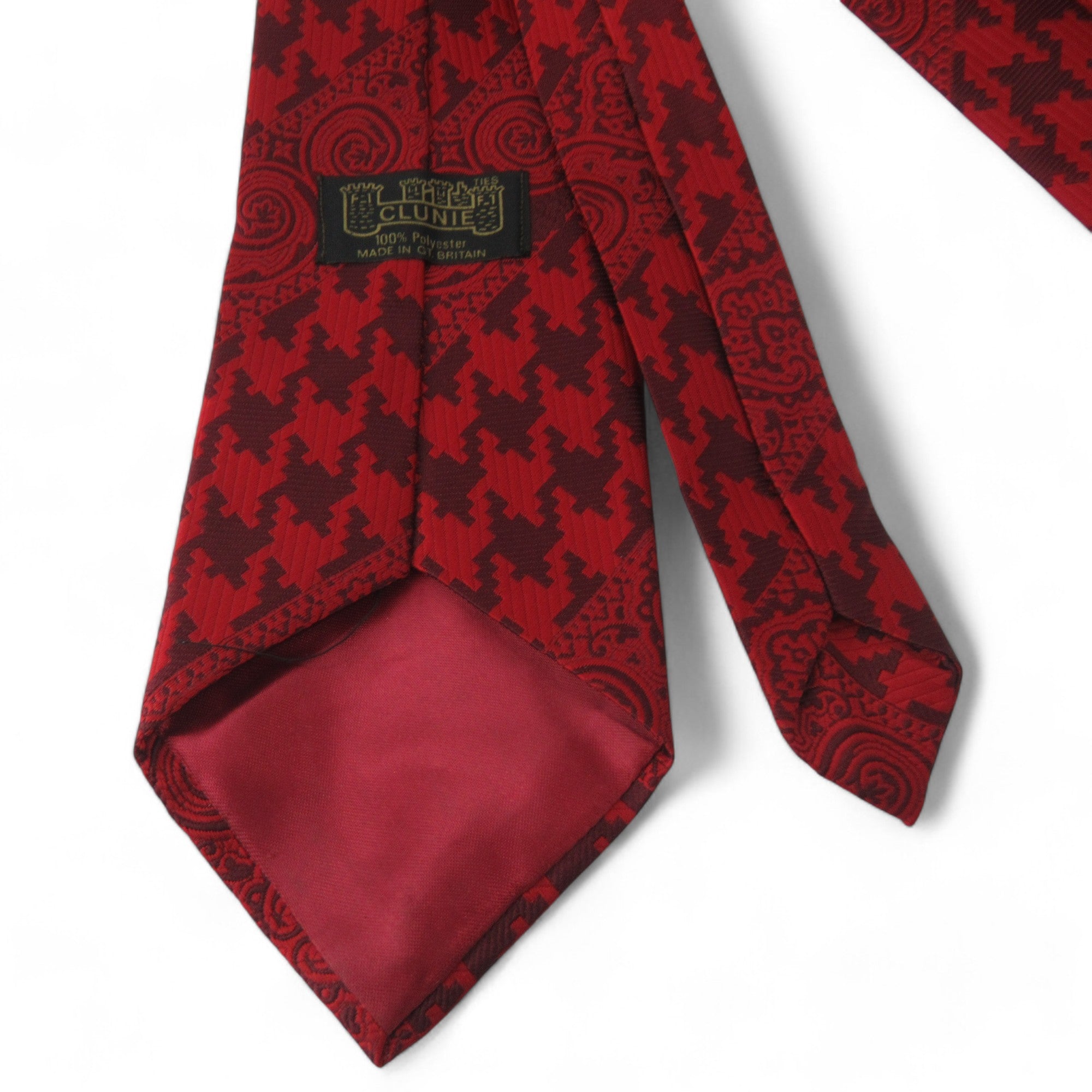 back image for Clunie Vintage Tie Red Polyester Menswear | Preloved