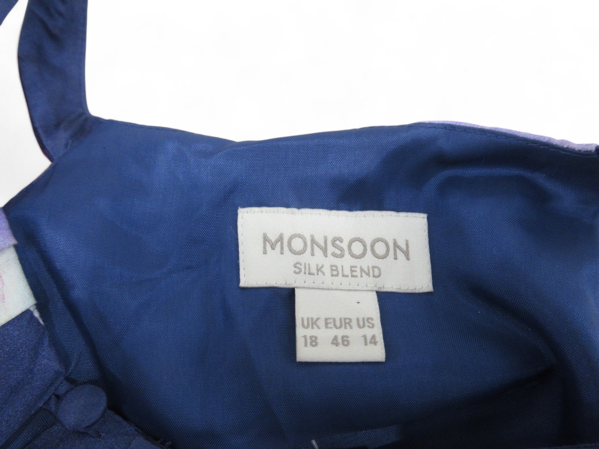 Label image for Monsoon UK 18 Multicoloured Silk Blend Dress Womenswear | Preloved