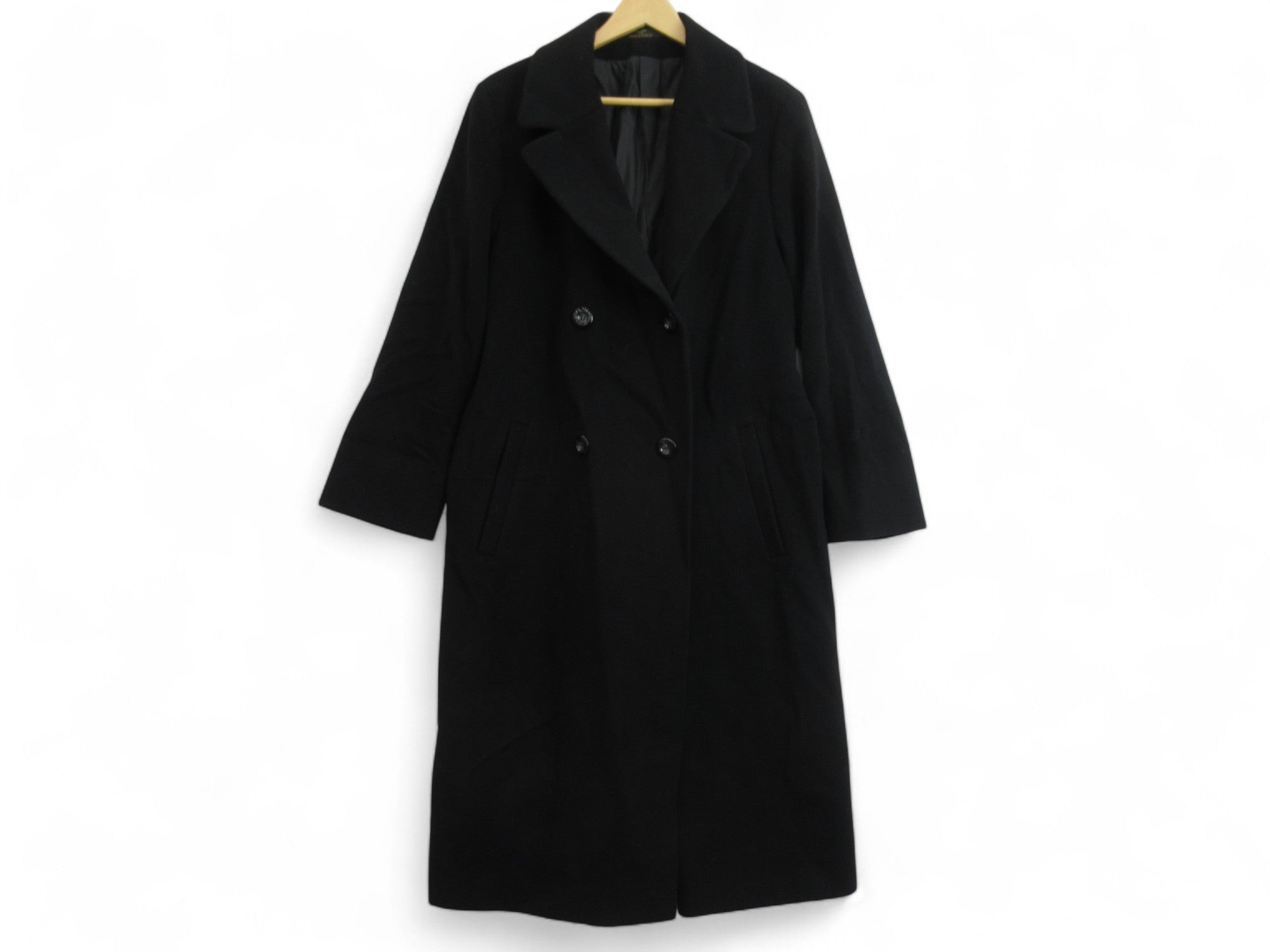 Front image forMarks & Spencers Overcoat UK14 Black Wool Womenswear | Preloved