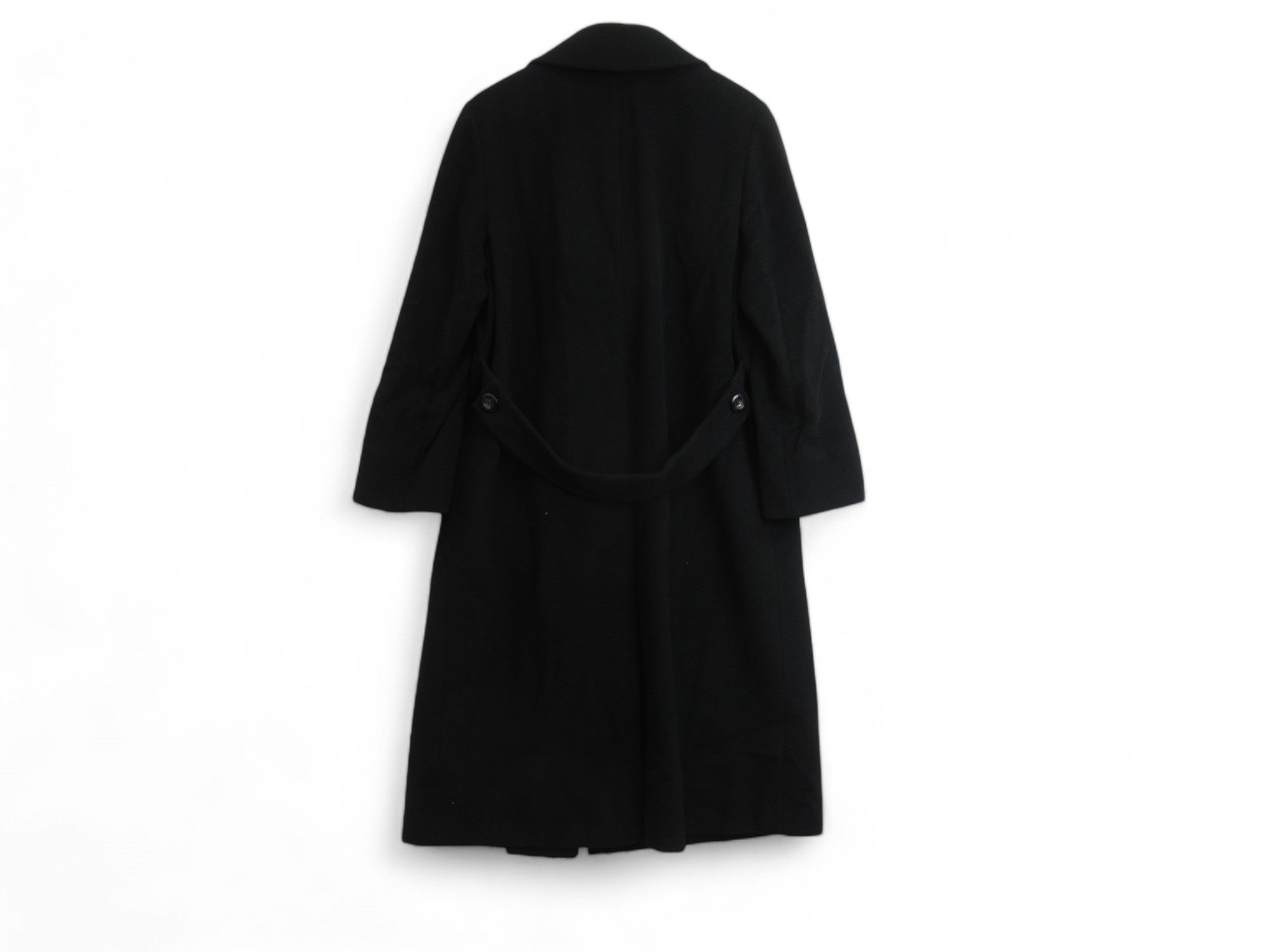 Back image for Marks & Spencers Overcoat UK14 Black Wool Womenswear | Preloved