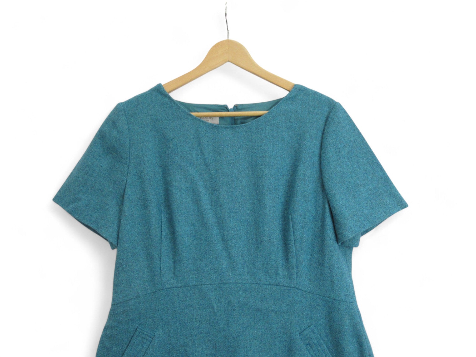 Top image for Hobbs London UK18 Teal Wool Shift Dress Womenswear | Preloved