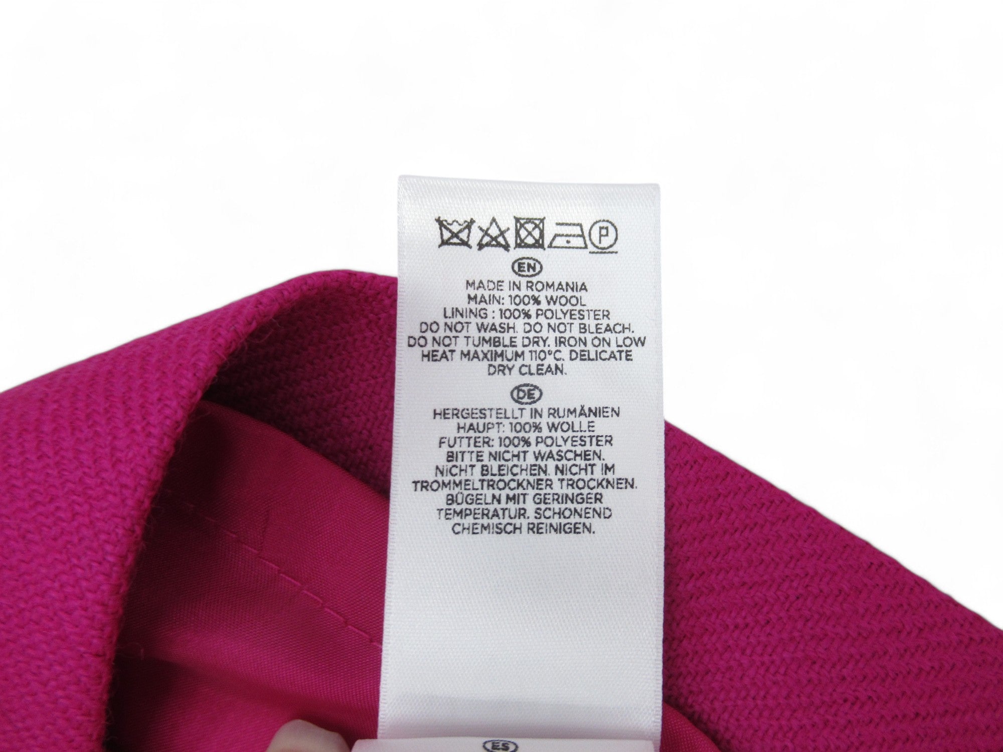 care label for Hobbs London UK18 Pink Wool Shift Dress Womenswear | Preloved