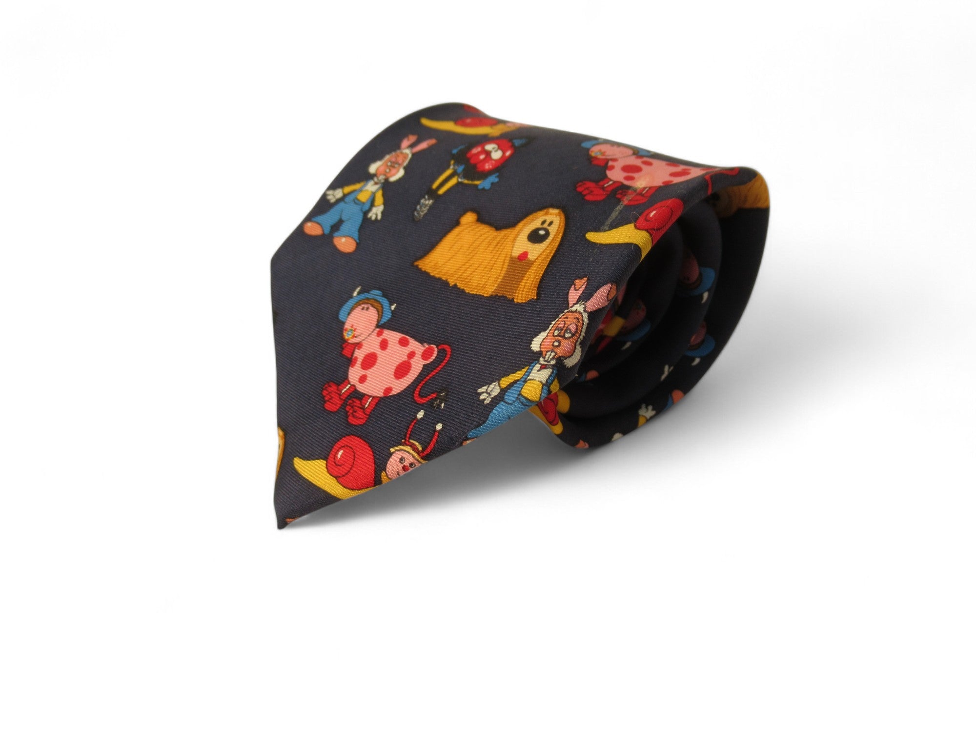 folded image for Mad Dog & Englishman Magic Roundabout Silk Tie Menswear | Preloved