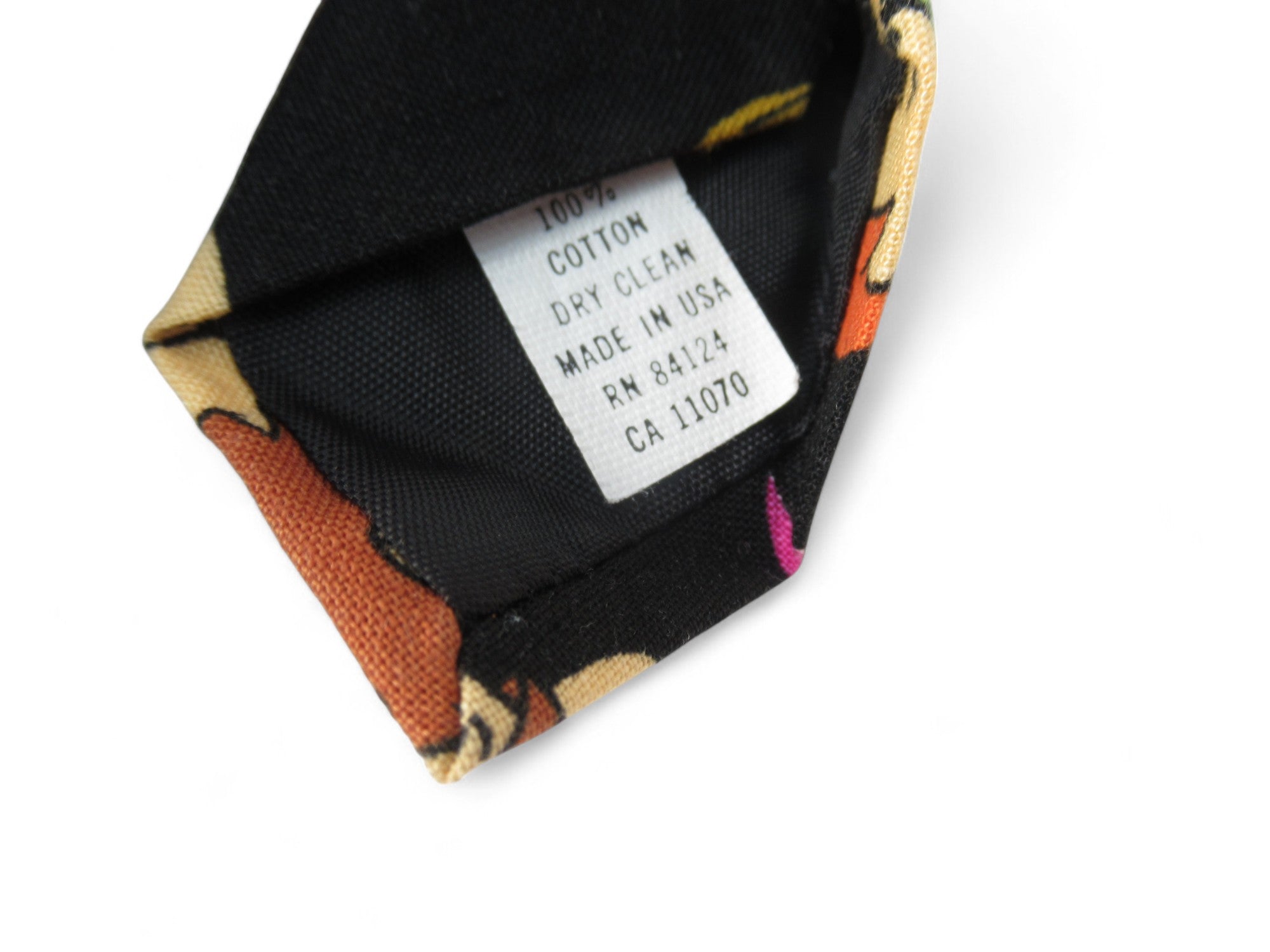 care label image for Ralph Martin USA Flintstone Cotton Tie Menswear | Preloved 