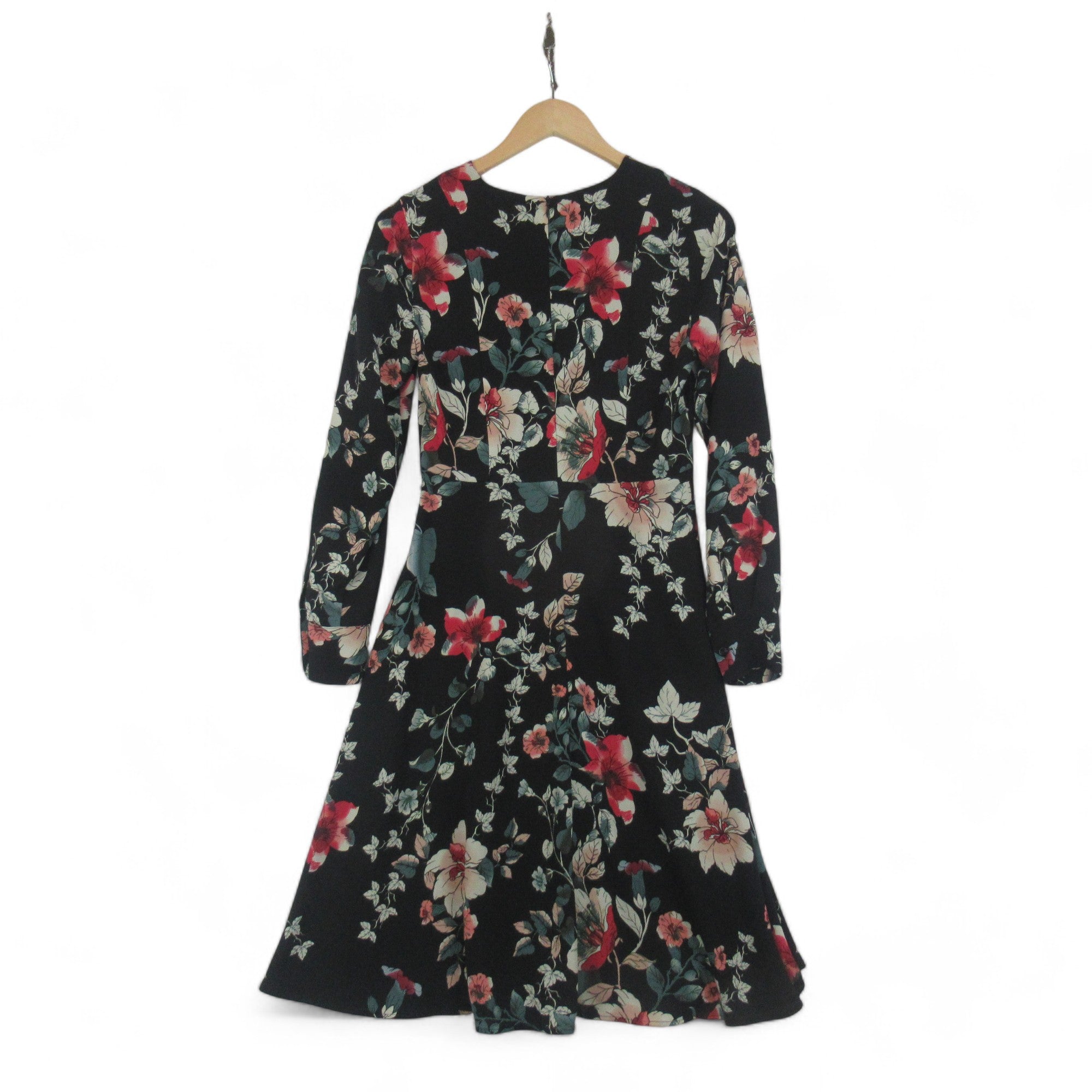 back image for Hobbs UK 8 Black Floral Dress Womenswear | Preloved 