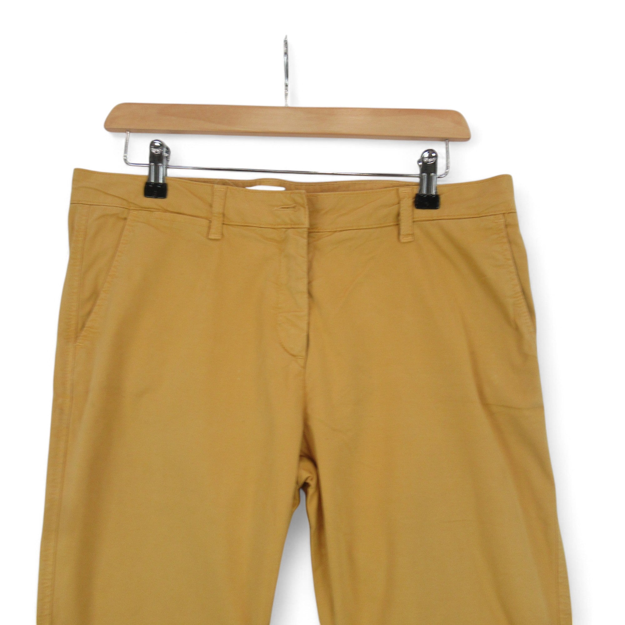 top image for Jigsaw UK 14 Mustard Yellow Trousers Womenswear | Preloved 