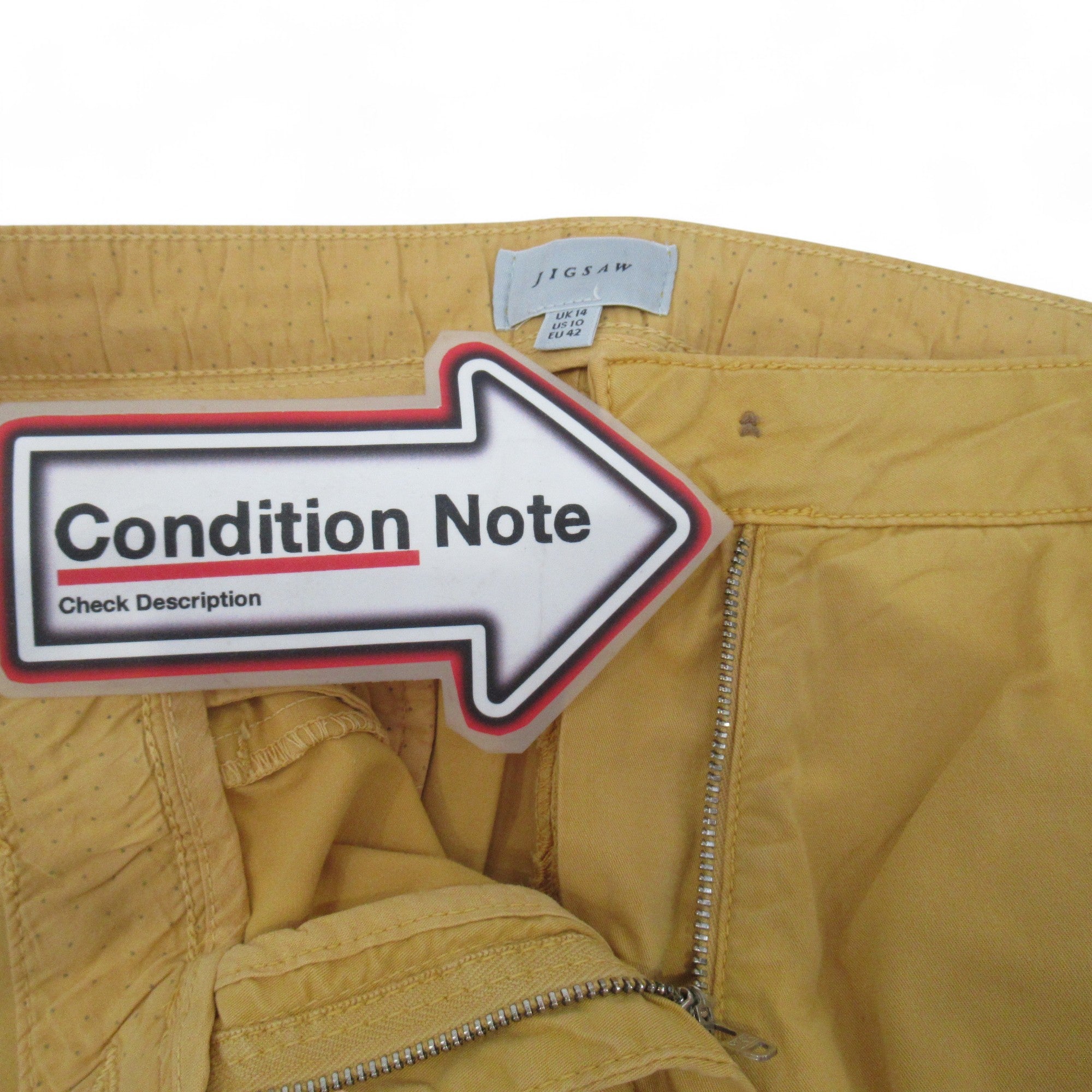 condition image for Jigsaw UK 14 Mustard Yellow Trousers Womenswear | Preloved 