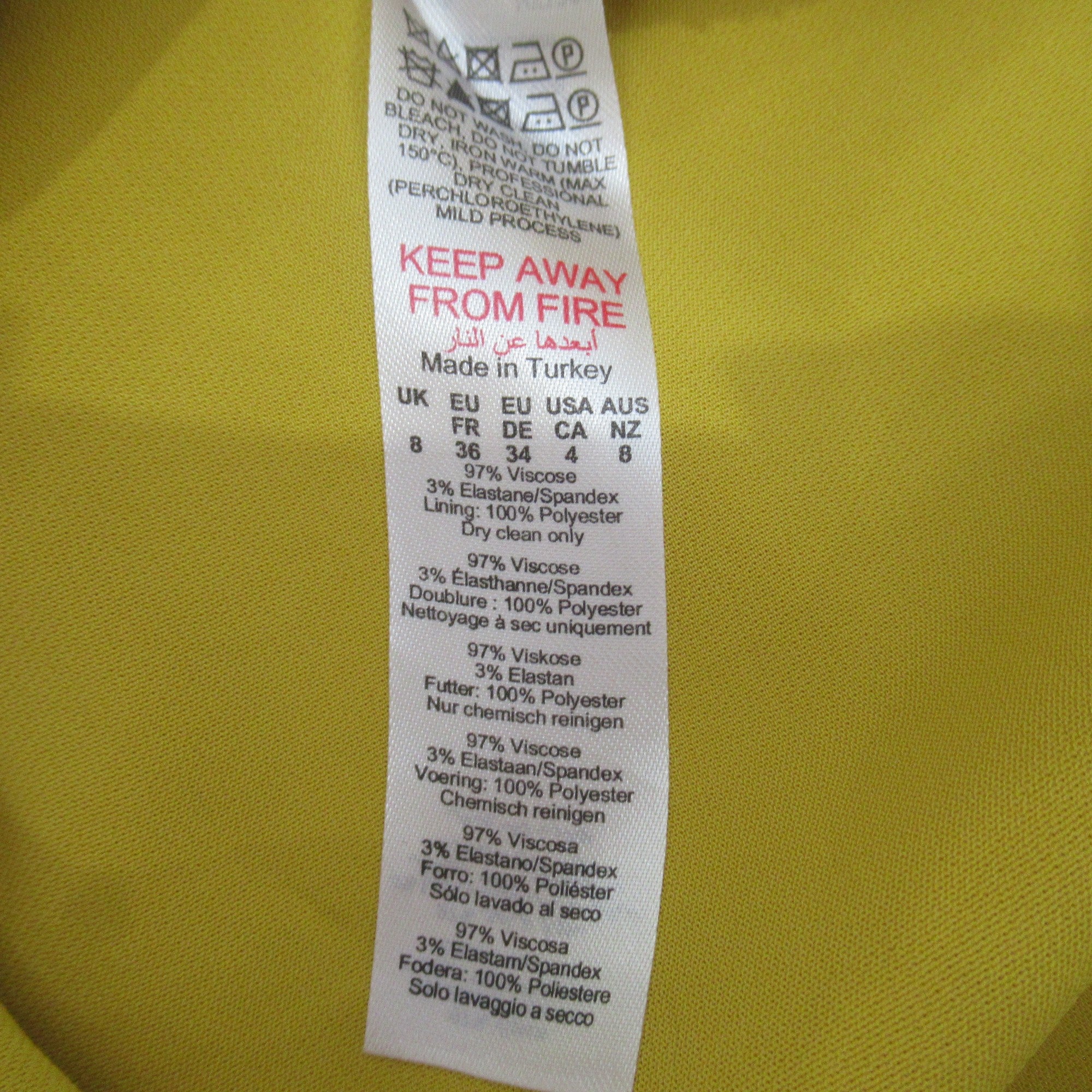 care label image for Karen Millen UK 8 Ochre Yellow Dress Womenswear | Preloved