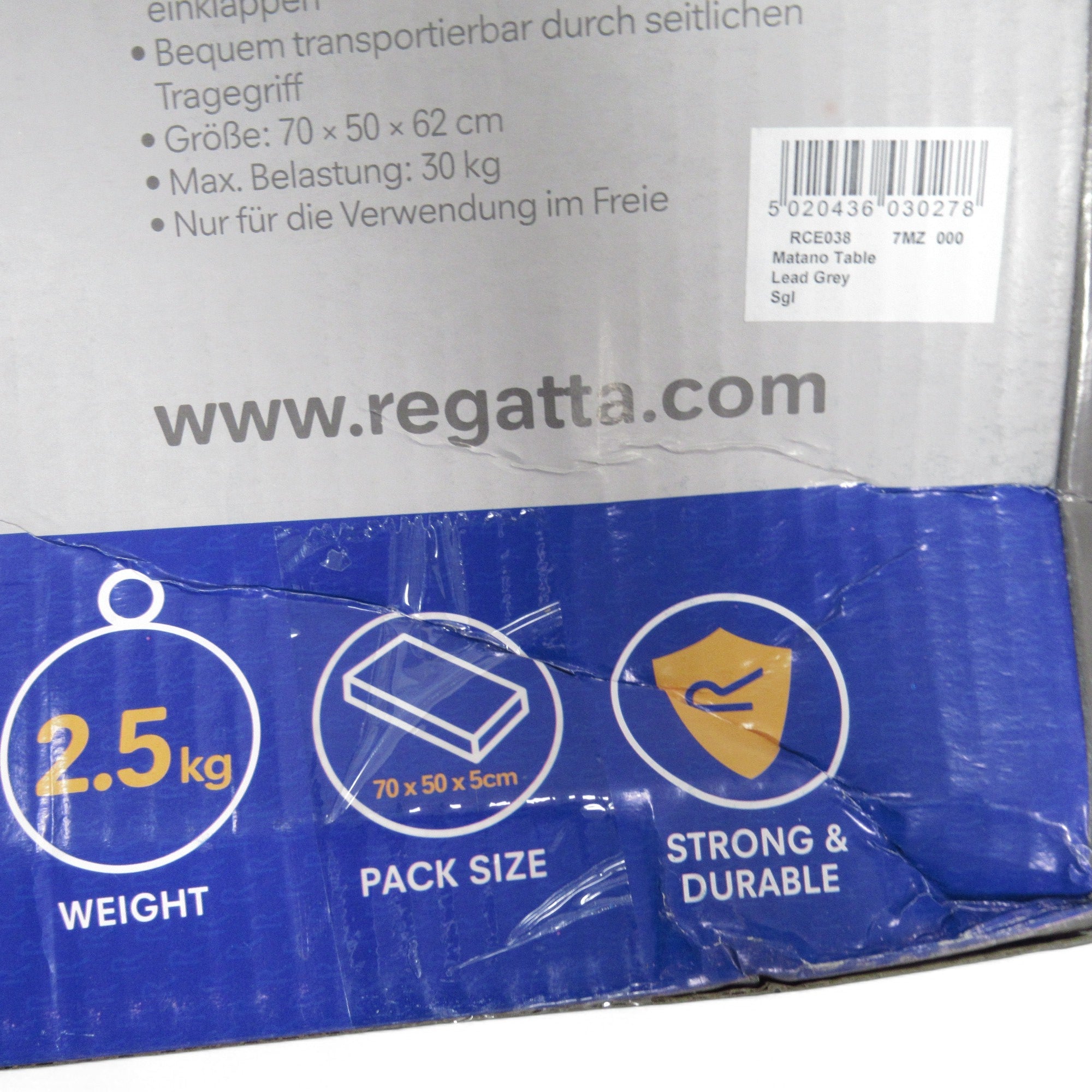 Regatta Matano Folding Table Outdoor Lightweight Compact | Pre-loved